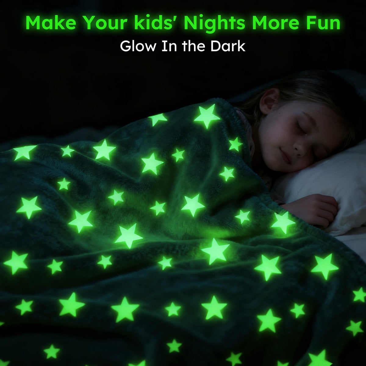 Yoofoss Glow in The Dark Blanket for Kids,Throw Blanket for Boys Girls Kids Age 1-12, Soft Fleece Blanket Bed Sofa Decor Glowing Stars Blankets for Toddler Christmas Toys Gifts 40"x50"