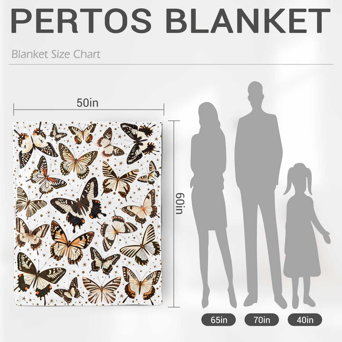 Jekeno Butterfly Gifts Blanket for Women Girls Mom Birthday Mother's Day Christmas Print Butterflies Present Decor Home Bedroom Living Room Sofa Couch Soft Cozy Plush Throw for Kids Teen Adult 50"x60"