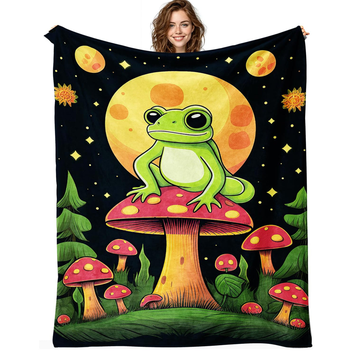 Frog Blanket Frog Fleece Throw Blanket Super Soft Fuzzy Plush Cozy Warm Frogs Decor Bedding Blankets Gift for Boys Girls Men Women Kids & Adult 50"X40"