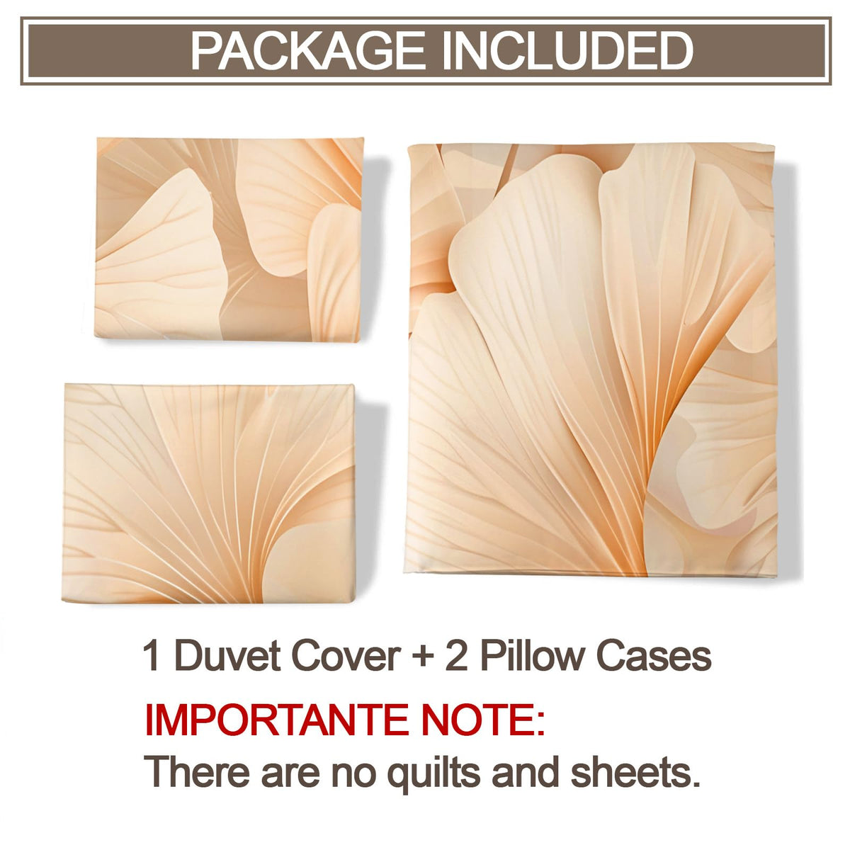ZAMODE Leaf Duvet Cover Full Size, Luxury Flowers Leaf Comforter Cover 80" x 90" & 2 Pillowcases, Modern Plant Bedding Set with Zipper Ties