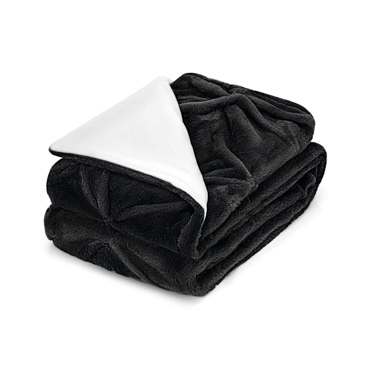 Tafts Pintuck Throw Blankets - Soft, Ultra Comfy and Fuzzy - Plush Fluffy Fleece Blankets and Throws for Couch, Bed & Living Room - Fall, Winter or Spring - Blankets Throw Size - Midnight Black