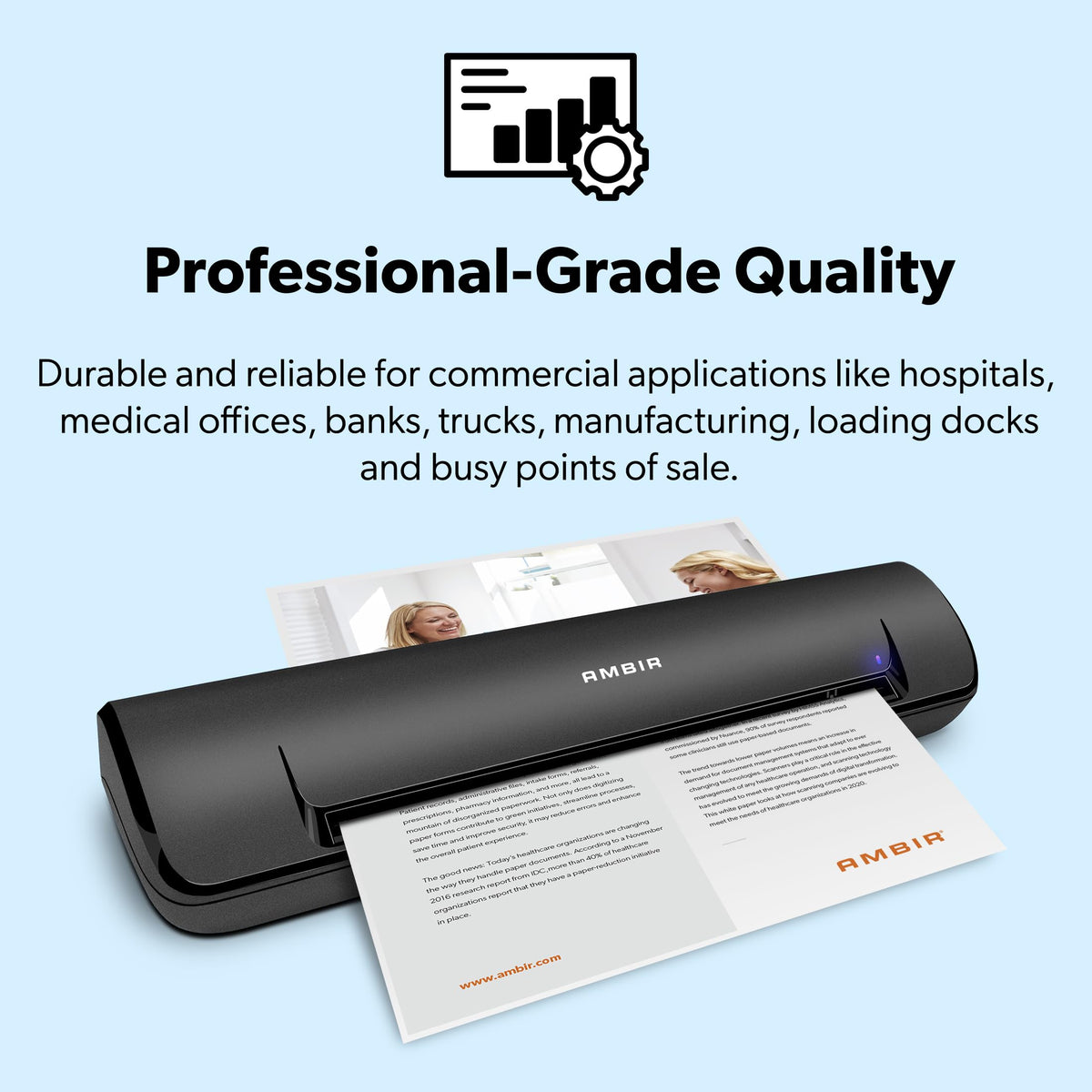 Ambir ImageScan Pro 490i (DS490-AS) Duplex Document and Card Scanner with AmbirScan