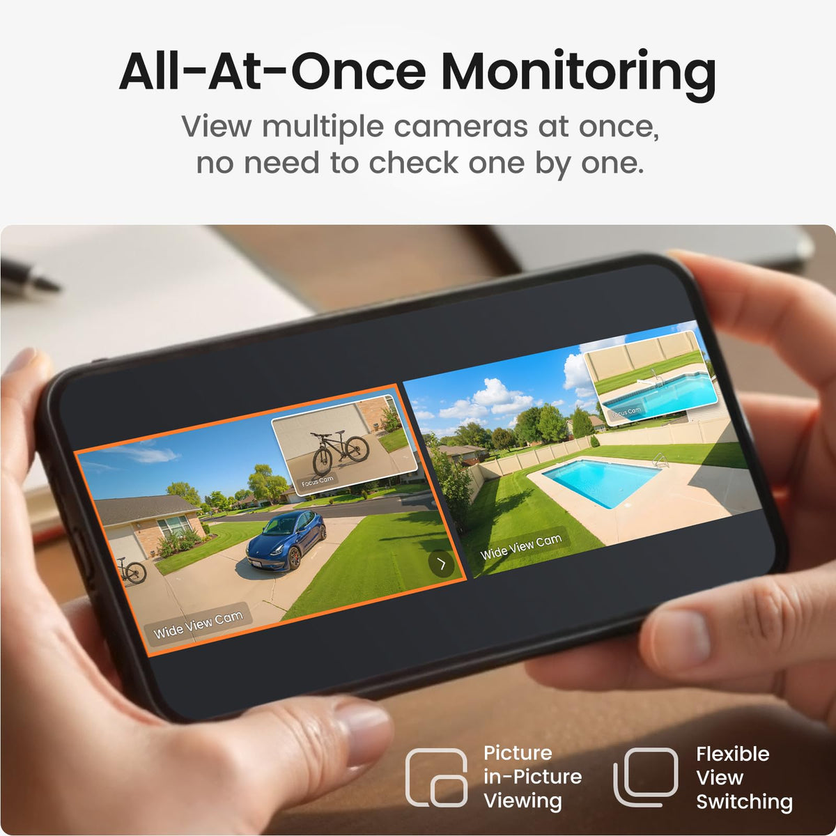 aosu T2 Pro Solar Security Cameras Wireless Outdoor, 2 Cam Kit, 3K Dual Cam No Blind Spot Security Camera for Home, 170° Wide + 360° PTZ, AI Tracking, 8X Zoom, Expandable 1TB Local Storage