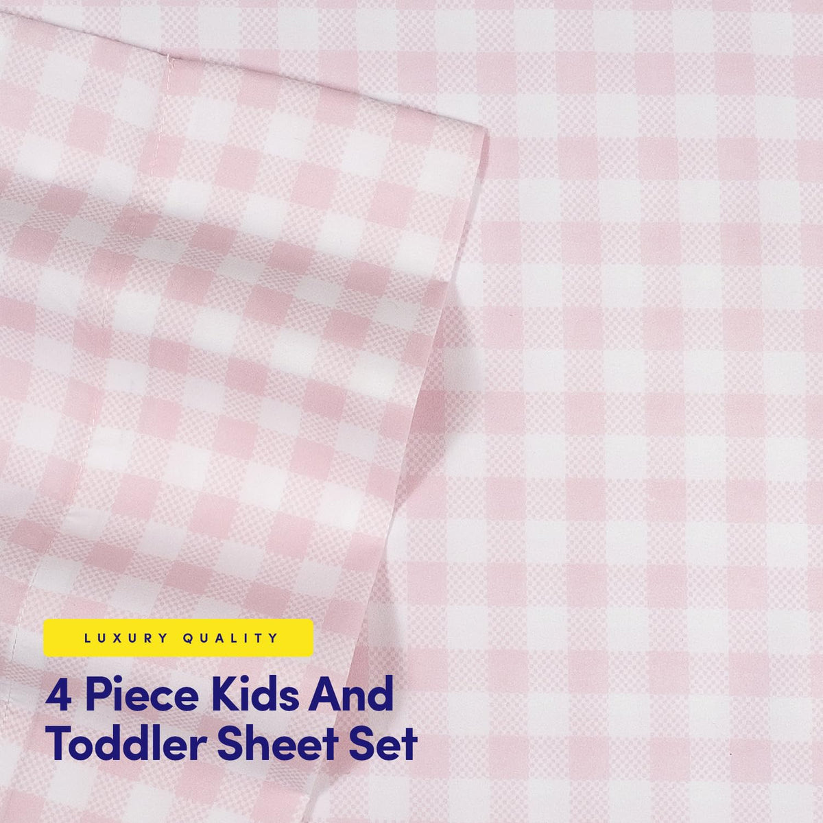 1500 Supreme Kids Bed Sheet Collection - Fun Colorful and Comfortable Boys and Girls Toddler Sheet Sets - Deep Pocket Wrinkle Free Soft and Cozy Bedding - Twin XL, Pink Gingham