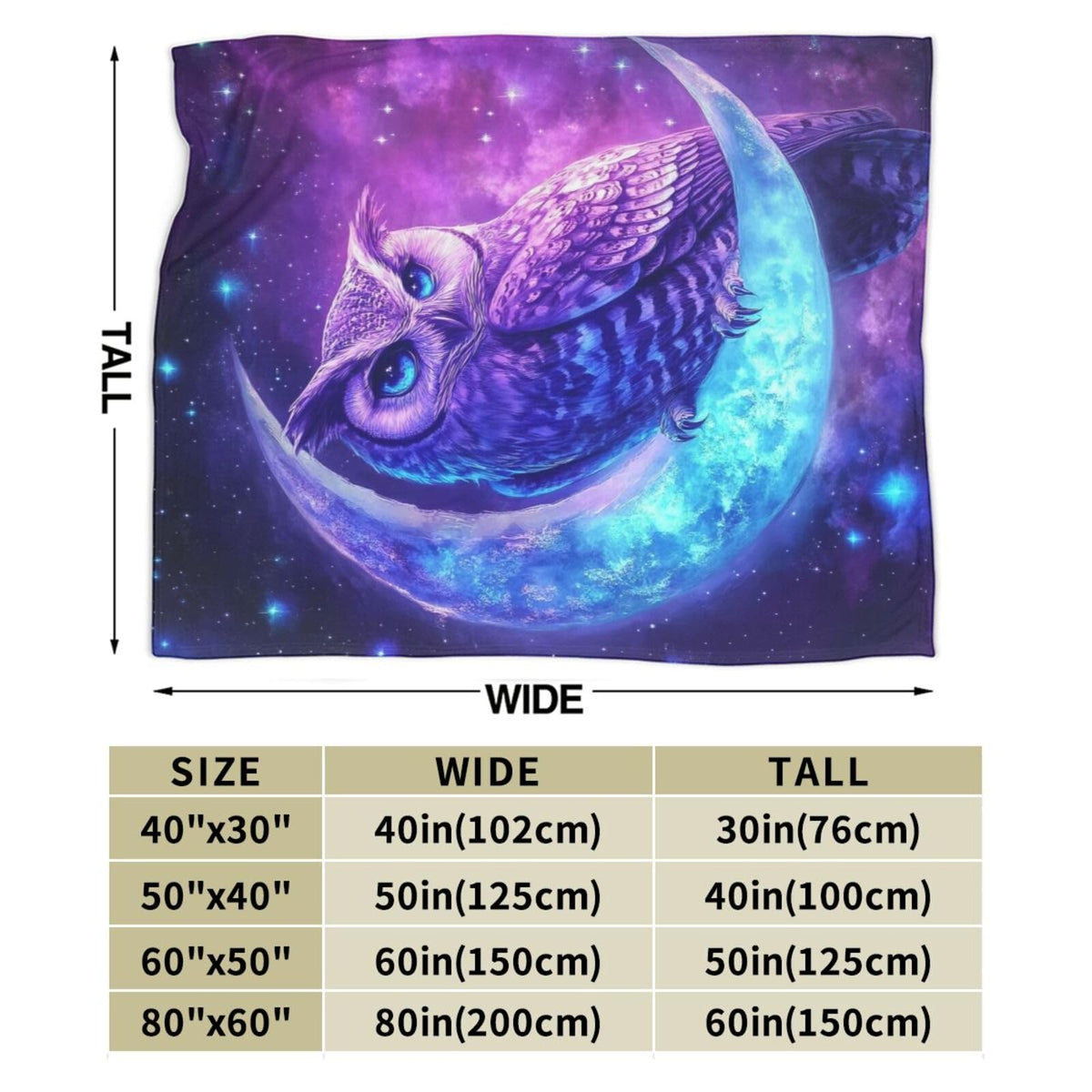 Owl Blanket Owls Blankets Fleece Plush Flannel Super Soft Cozy Fuzzy Warm Lightweight Stuff Owl Lover Decor Gifts for Boys Girls Kids Adults Men Women 40" x 50"