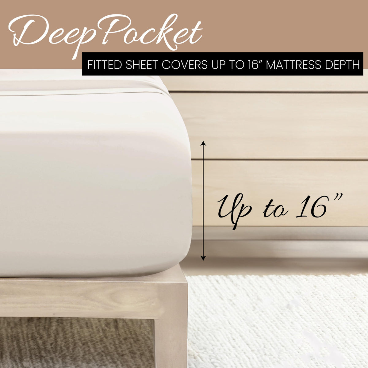 Linen Market Double-Brushed Microfiber King Sheet Set 4 Piece – Oeko-TEX Certified Ultra Soft & Wrinkle-Free - 16" Deep Pocket Sheets - Easy Care King Size - Ivory