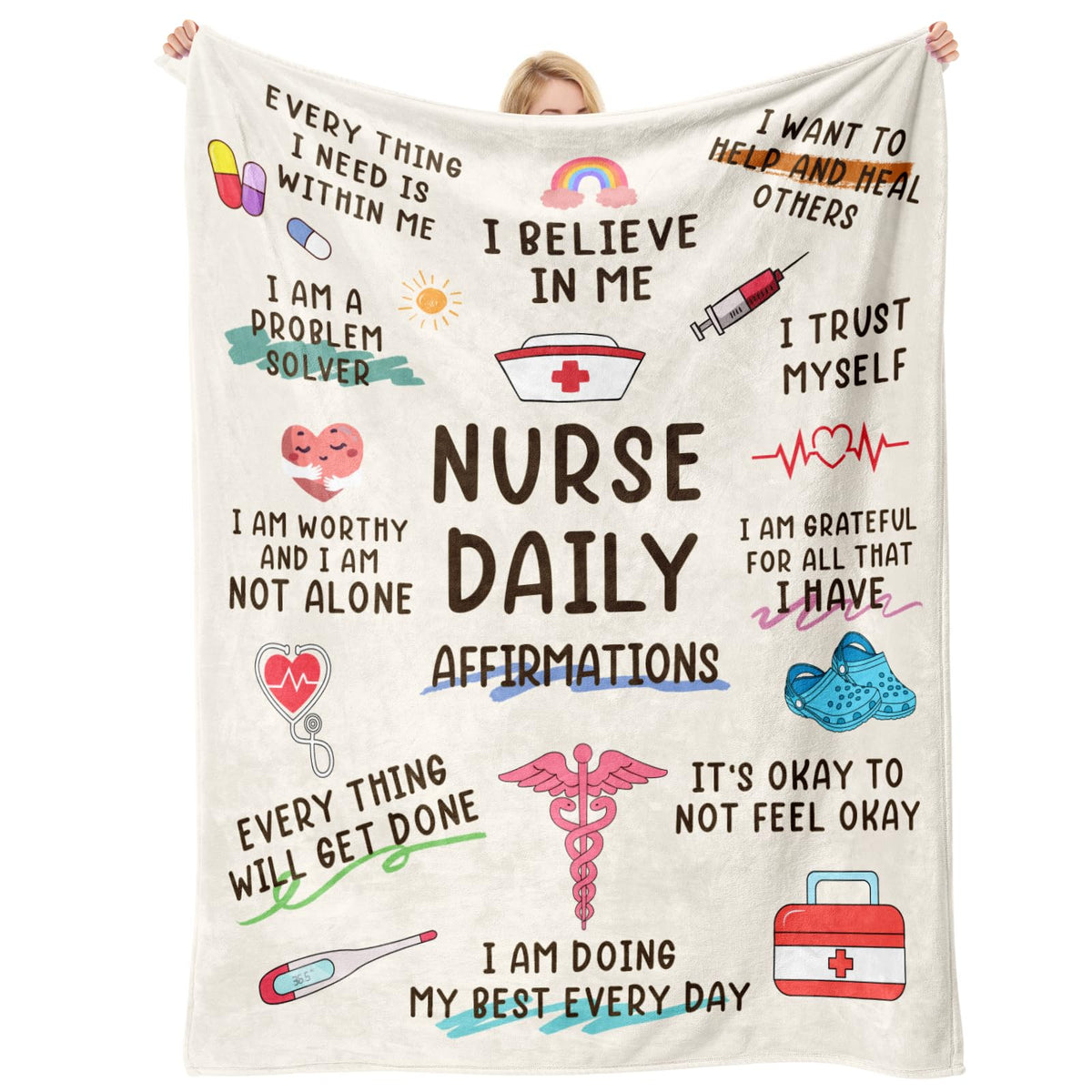 Stelogiift Nurse Gifts for Women Blanket 60" x 50" - Nurse Appreciation/Week/Day Gift, Graduation/Birthday/Present for Nursing Student/Practitioner, Nurses Practitioner, RN Nurses, LPN