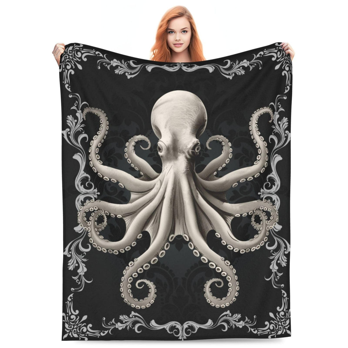 Octopus Blanket Ocean Throw Blanket Soft Fleece Flannel Bedding Octopus Gifts for Women Men Boys Girls Lovers Adults Lovers Stuff Plush for Couch Sofa Bed Room Decor 40"X50"