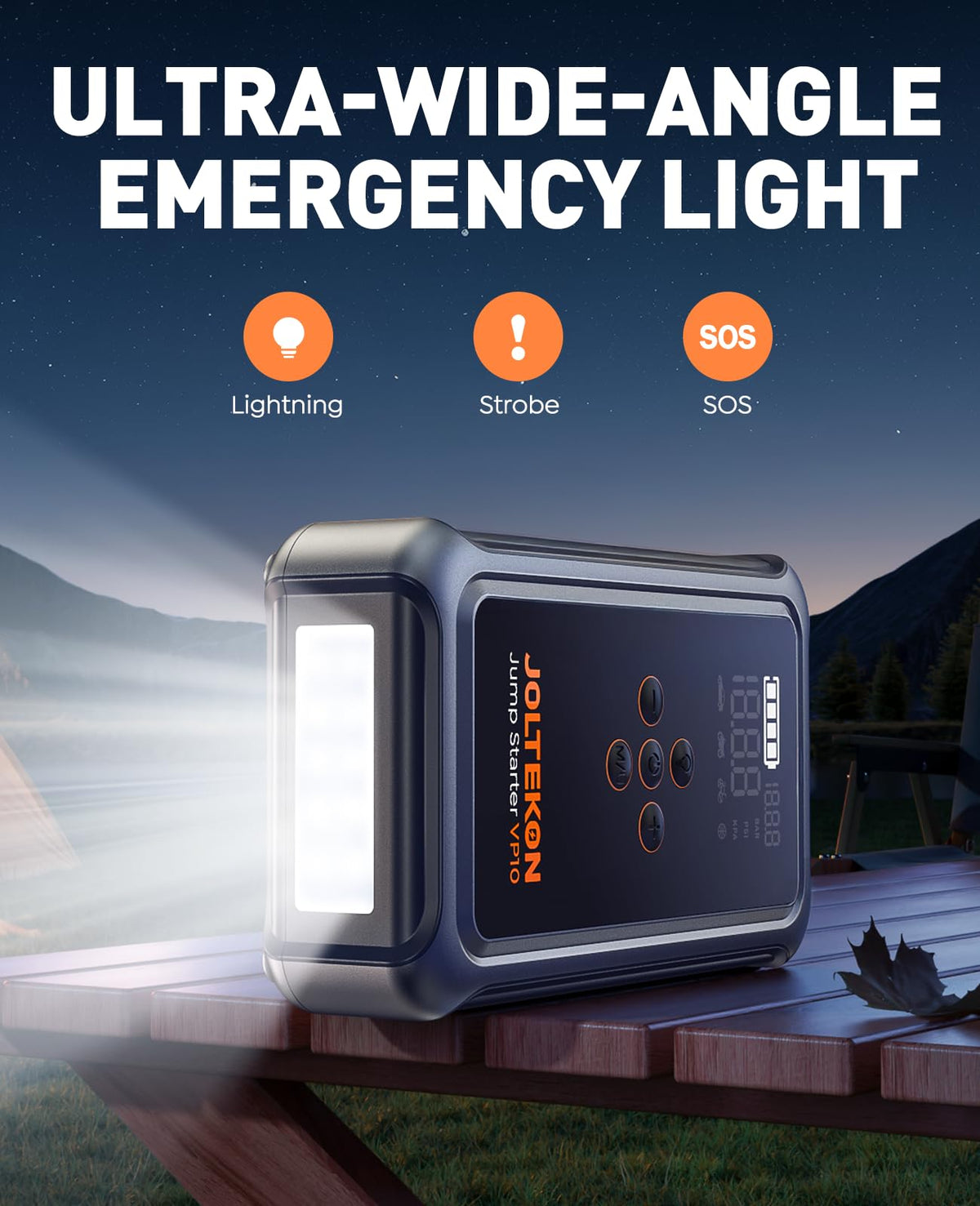 Joltekon Jump Starter with Air Compressor, 5000A Portable Car Battery Jumper Starter(All Gas/10L Diesel) with 150PSI Auto-Shutoff Tire Inflator, 12V Jump Box