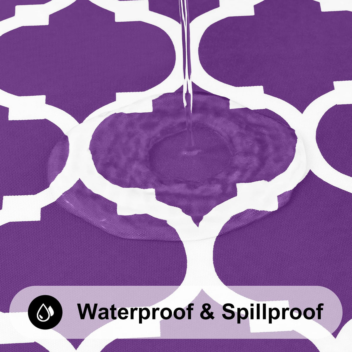 Smiry Rectangle Table Cloth, Waterproof Vinyl Tablecloth with Flannel Backing for Rectangle Tables, Wipeable Spillproof Plastic Tablecloths for Dining, Camping, Indoor and Outdoor (60"x102", Purple)