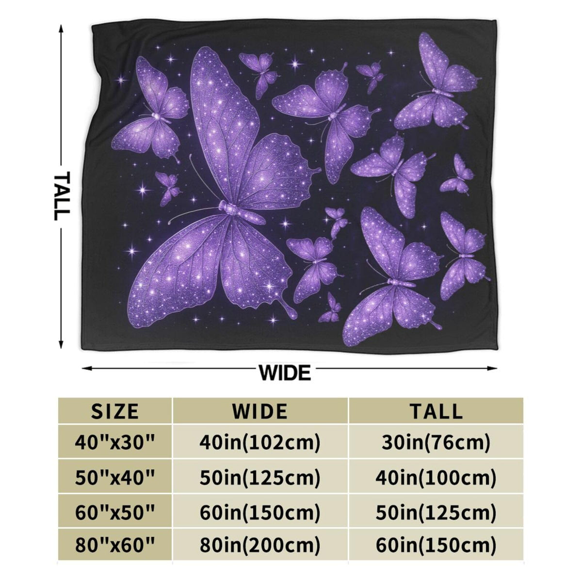Butterfly Blanket for Women Beautiful Purple Butterflies Fleece Blanket Soft Cozy Fuzzy Plush Warm Stuff Animal Bedding Blankets Gifts for Girls Boys Kids Adult Men 40"X50"