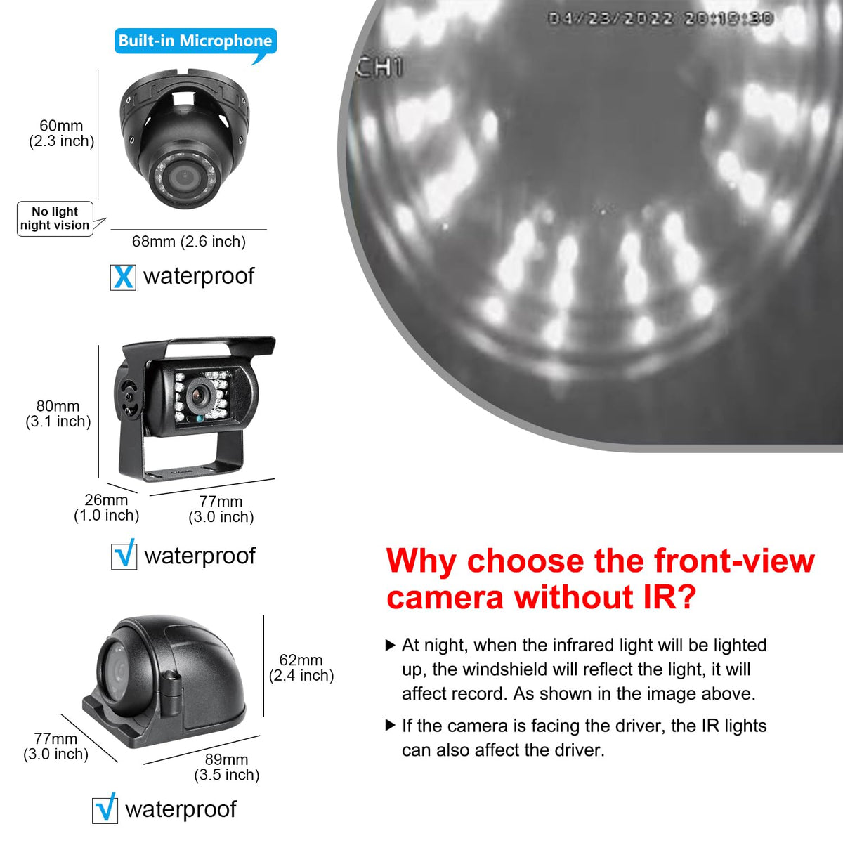 4CH 1080P H.265 4G WiFi GPS 4TB HDD Vehicle Mobile DVR System Video Recorder Loop Record with IR Night Vision Waterproof Front Side Backup Camera and 7 inch VGA Monitor for RV Truck Camper Van