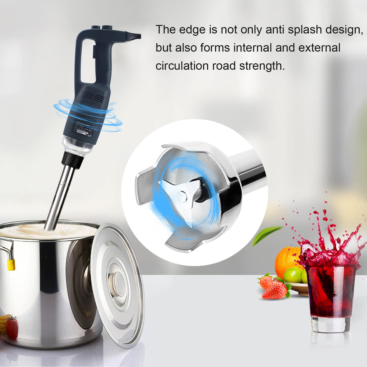 libai 16 in Heavy Duty Big Stix Immersion Blender Handheld Kitchen, Hand Blenders for Kitchen, Commercial Mixer Electric, 500W Removable Shaft 2500rpm to 15000rpm, Emulsifier Blender Handheld