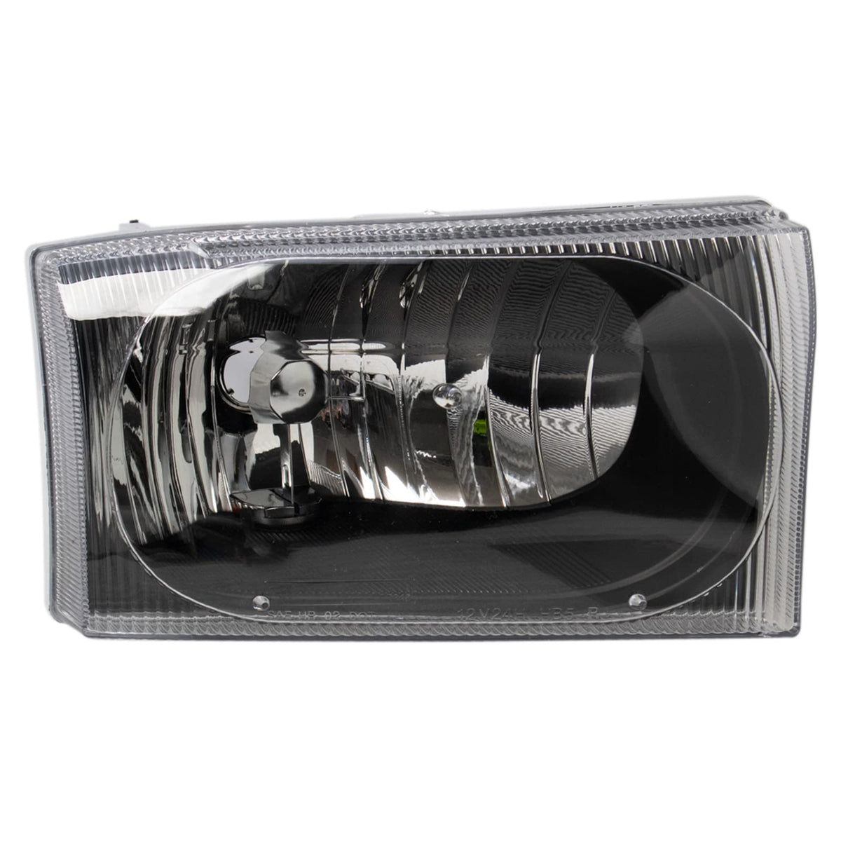 TRQ 2 Piece Headlight Assembly Set Performance Halogen Black Bezel Driver & Passenger Side Compatible with Ford Excursion 2000-2004 F250 F350 1999-2004 F450 F550 1999-2003