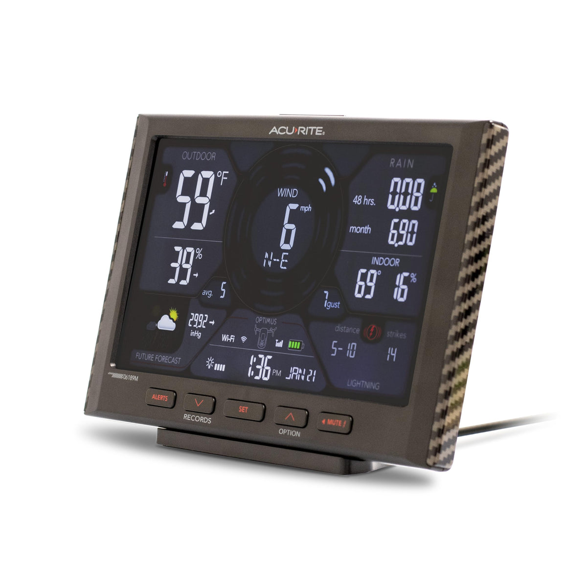 AcuRite Optimus Weather Station with Wi-Fi Display, Built-in Barometer, Lightning Detection, Indoor/Outdoor Temperature and Humidity, Wind Speed/Direction, and Rainfall Measurements (01224MCB)