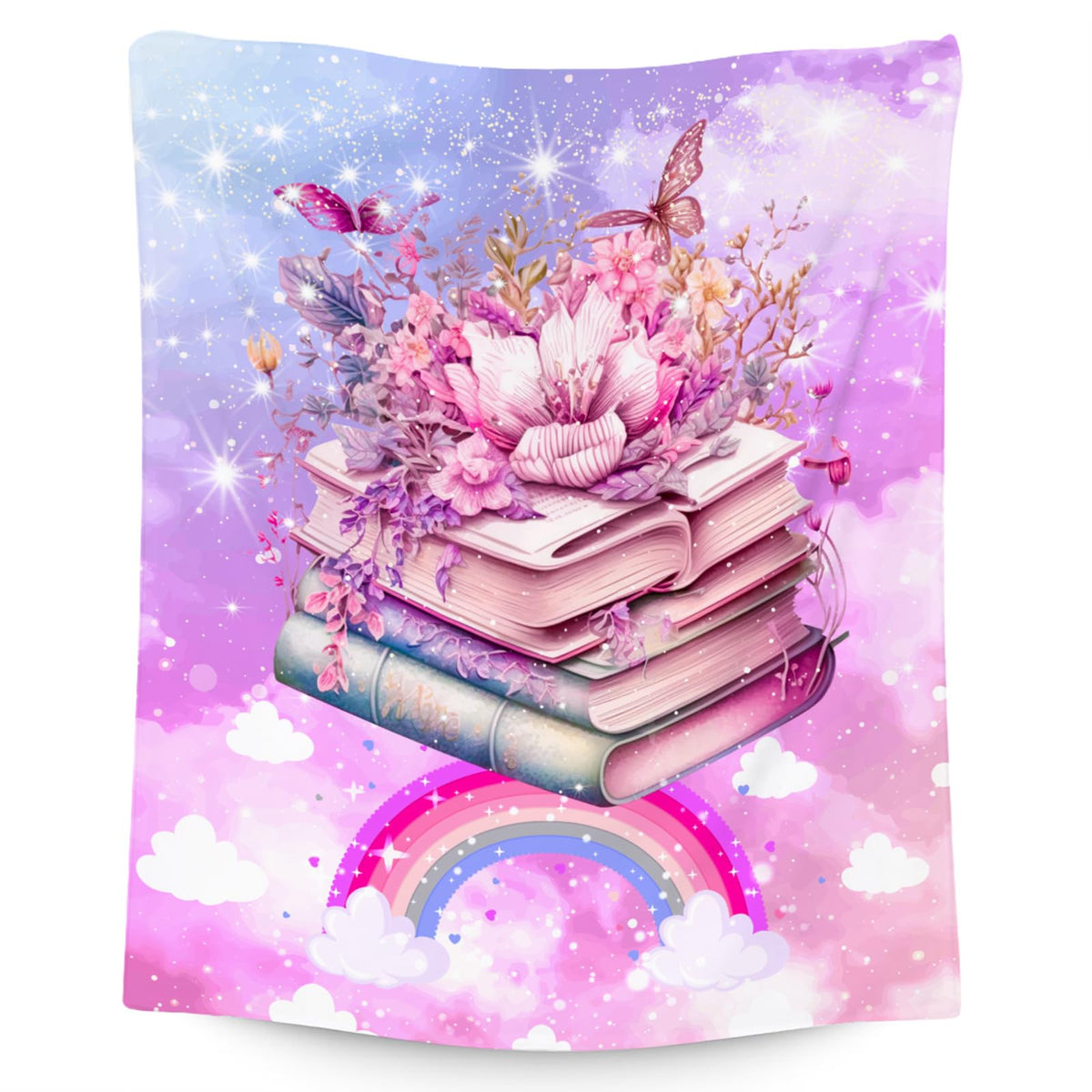 Book Lovers Gift Reading Blanket for Girls, Book Blanket Cozy Reading Throw for Office & Library Naps, 40"x50"