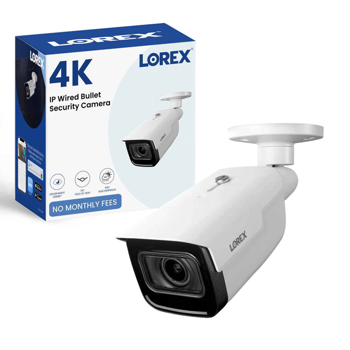 Lorex 4K (8MP) Nocturnal Motorized Varifocal Smart IP Bullet Security Camera - White