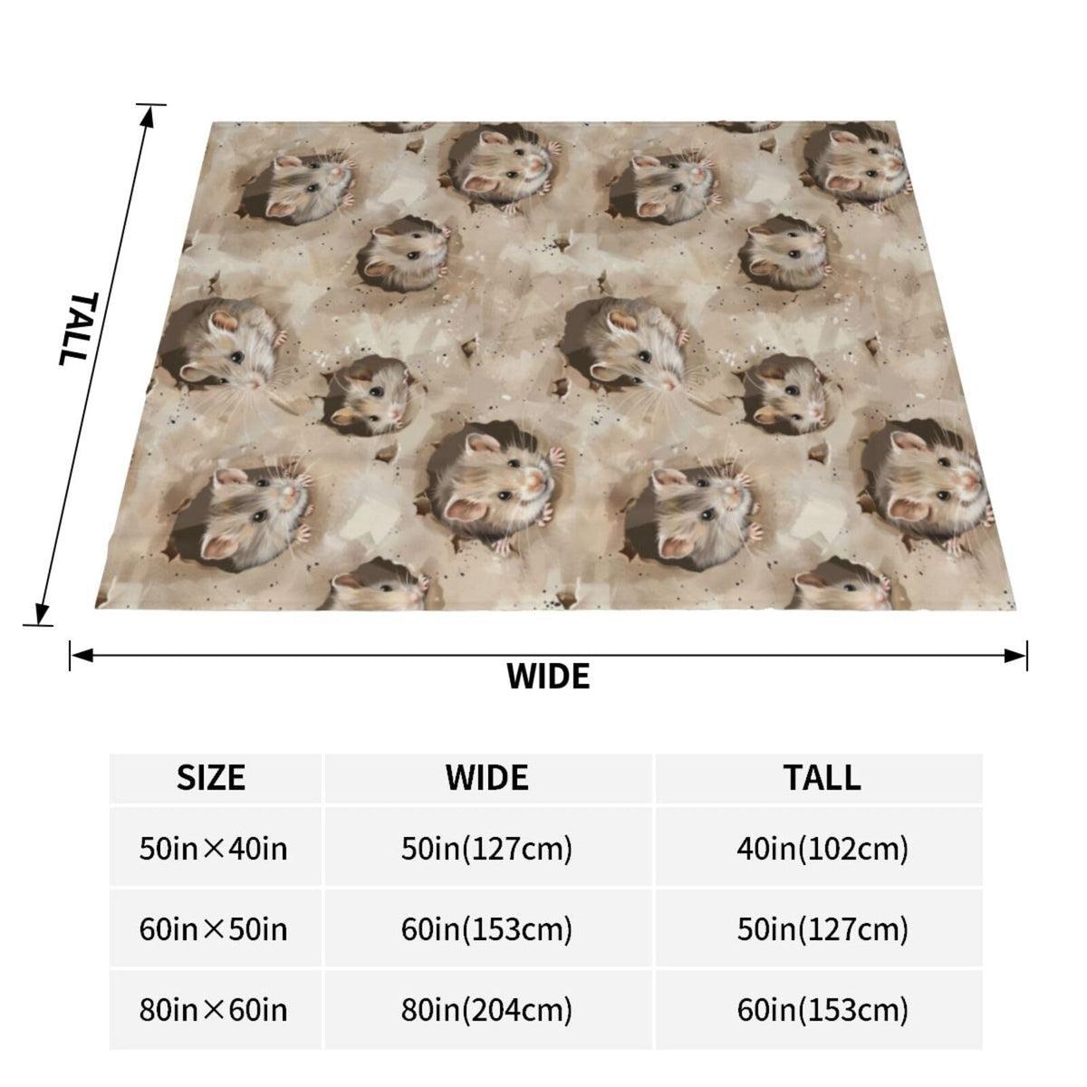 Qycazzw Cute Rat Blanket Gifts for Women Kids, Woodland Mouse Theme Flannel Blankets, Warm Cozy Soft Throw for Bedroom, Camping, Couch, Decor 50x60 in