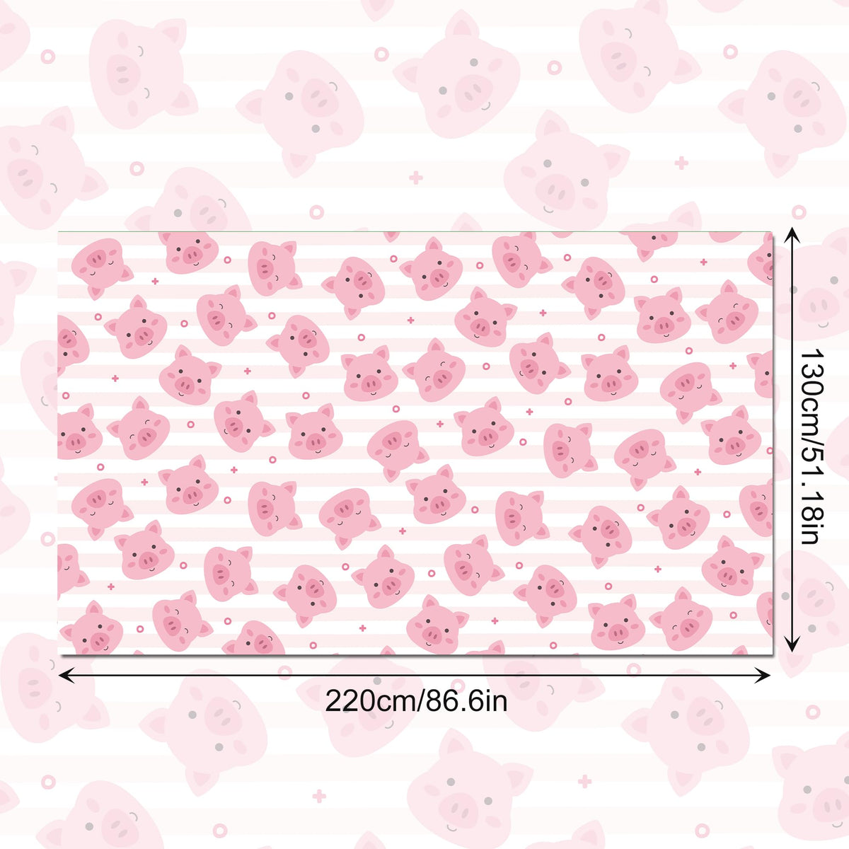 CC HOME 1Pc Pink Pig Party Plastic Tablecloth 54 x 87 Inch Farm Animal Long Rectangular Table Cover for Buffet, Cute Piggy Baby Shower Party Holiday Dinner, Picnic Tablecloth for Kitchen Event Use
