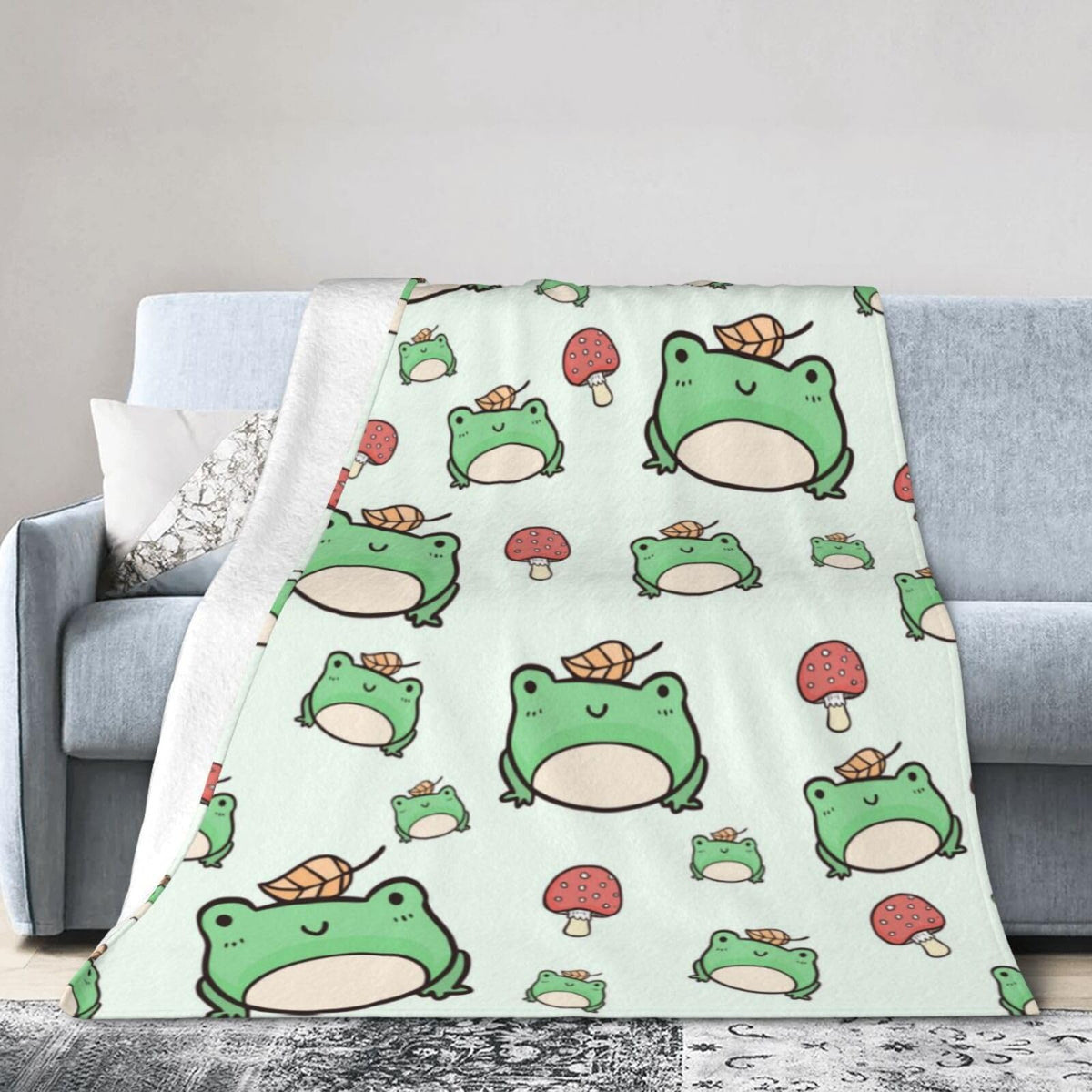 Ngzhyad Cute Frog Blanket Warm Cozy Flannel Fleece Throw Blanket Gifts for Kids Girls Boys for Car Sofa Couch Bed Decorative 80"X60"