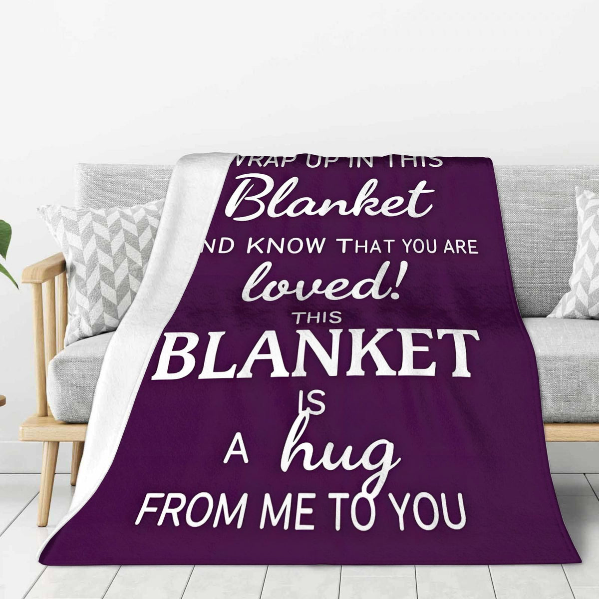 Sending You A Big Hugs So Its There When You Need It Blanket Cozy Flannel Comfort Throw Sympathy Healing Gift Encouragement Blanket for Family and Friends (White 10, 50x60in(127cm*153cm))