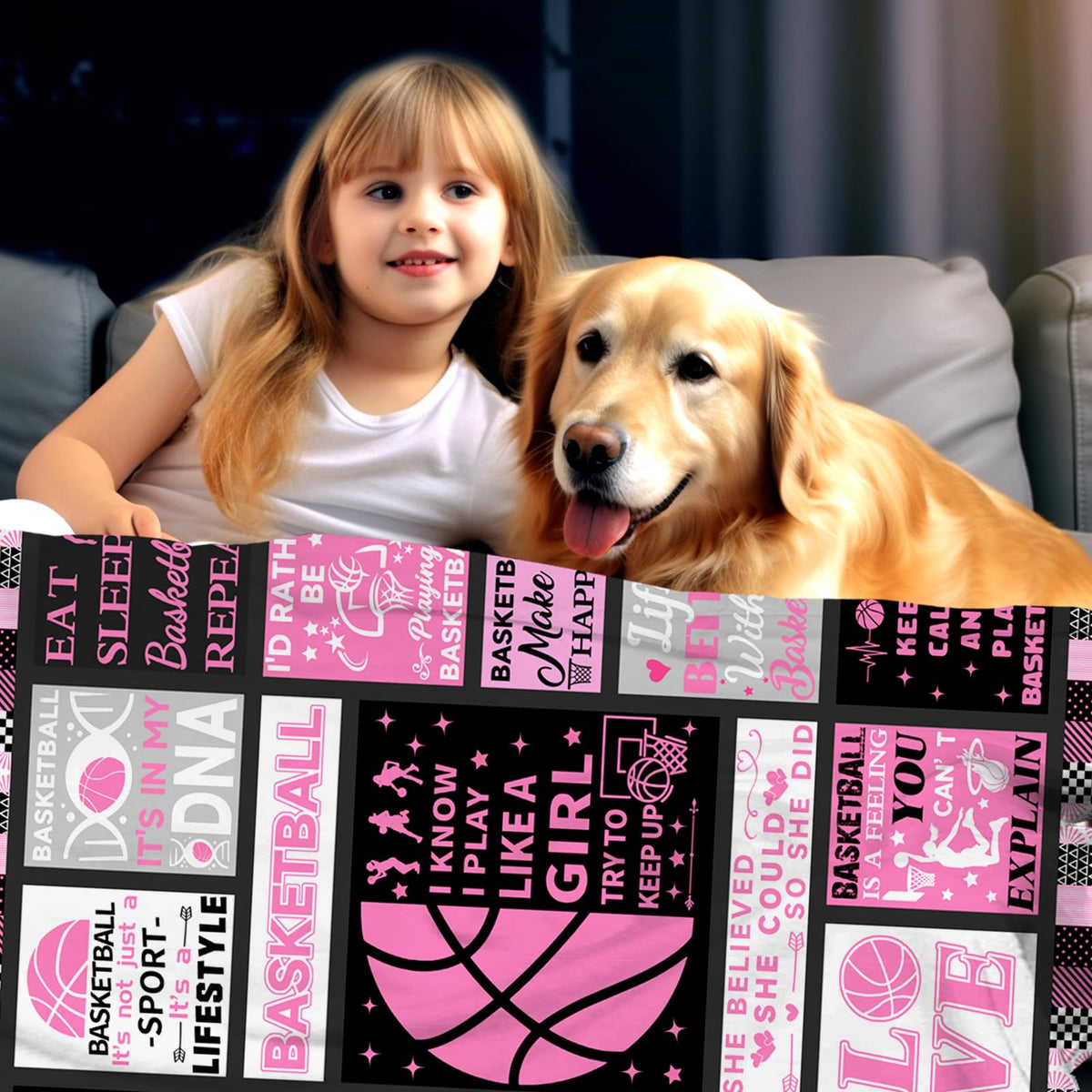 Basketball Blanket for Girls Basketball Gifts for Kids Stuff Basketballs Blankets Throw Bedding Basket Ball Gifts for Women Adults Basketball Lover Room Decor Birthday Party Decorations 50"X40"