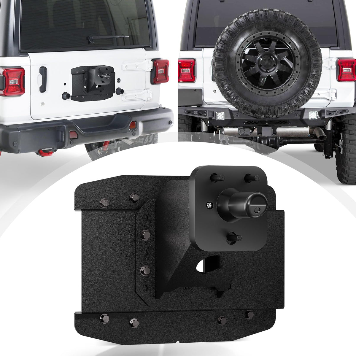 EYOUHZ Oversize Spare Tire Mount Carrier up to 40 inches Compatible with 2018-2026 Jeep Wrangler JL JLU with a Rear-View Camera Slot (Camera not Included) Heavy Duty Rear Wheel Bracket
