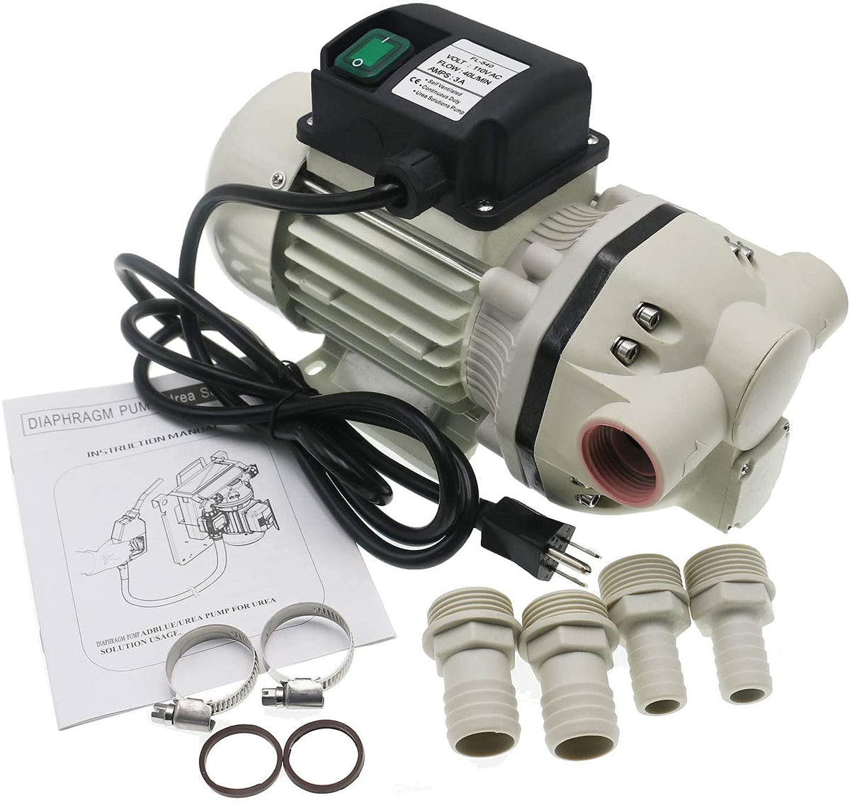 NC FL-540B Chemical Distribution Pump, Industrial Style, Fluororubber & PA66, Blue, 115V, 40L/Min, 40PSI, 2.75Bar, Used for Spray Irrigation, Liquid Transportation, Refueling Equipment, Water Pumps