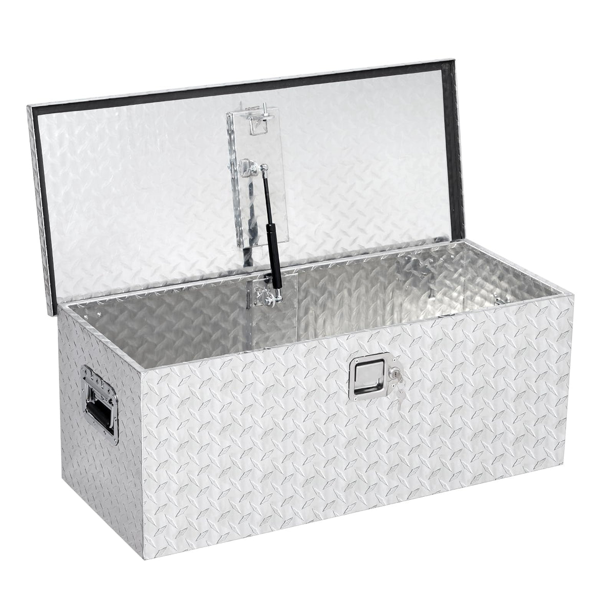 GarveeLife Heavy Duty Aluminum Truck Bed Tool Box – 36x15x15 in, Diamond Plate, Weatherproof & Lockable, T-Handle, Side Handles, Star Diamond Design, Silver