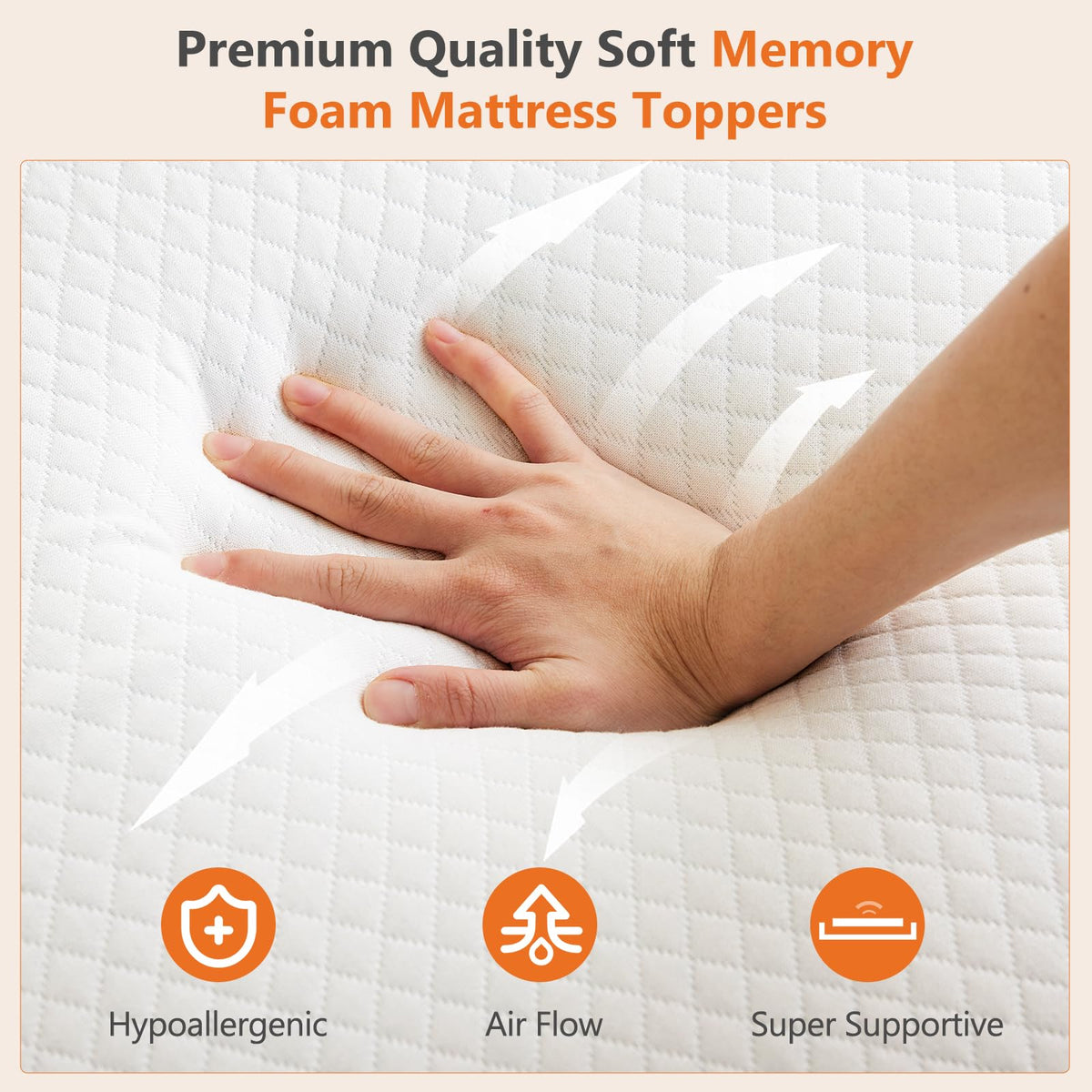 Sweetcrispy Mattress Topper Full with Removable Soft Cover, 3 Inch Thick Gel Infused Cooling Memory Foam Pad for Full Size Bed, Sleeper Sofa, RV, Camper, CertiPUR US Certified