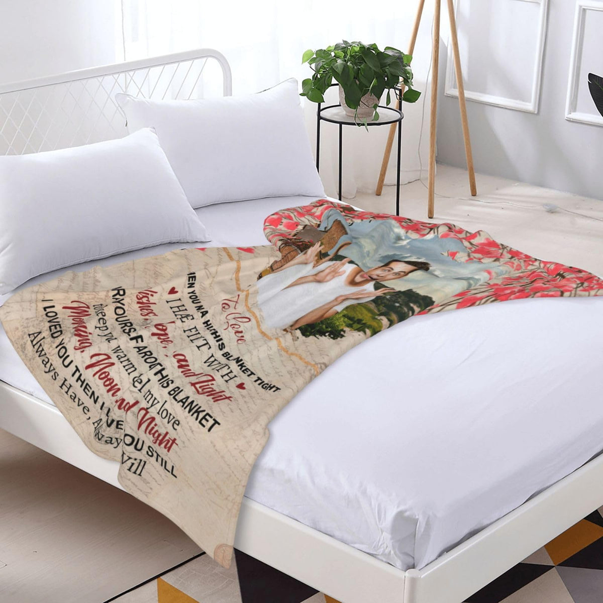 BHSHOH Personalized Couple Photo Blanket for Girlfriend Boyfriend Love Custom Anniversary Blanket Gifts for Husband Wife Wedding Valentine’s Day Gifts Man Woman Throw (11)