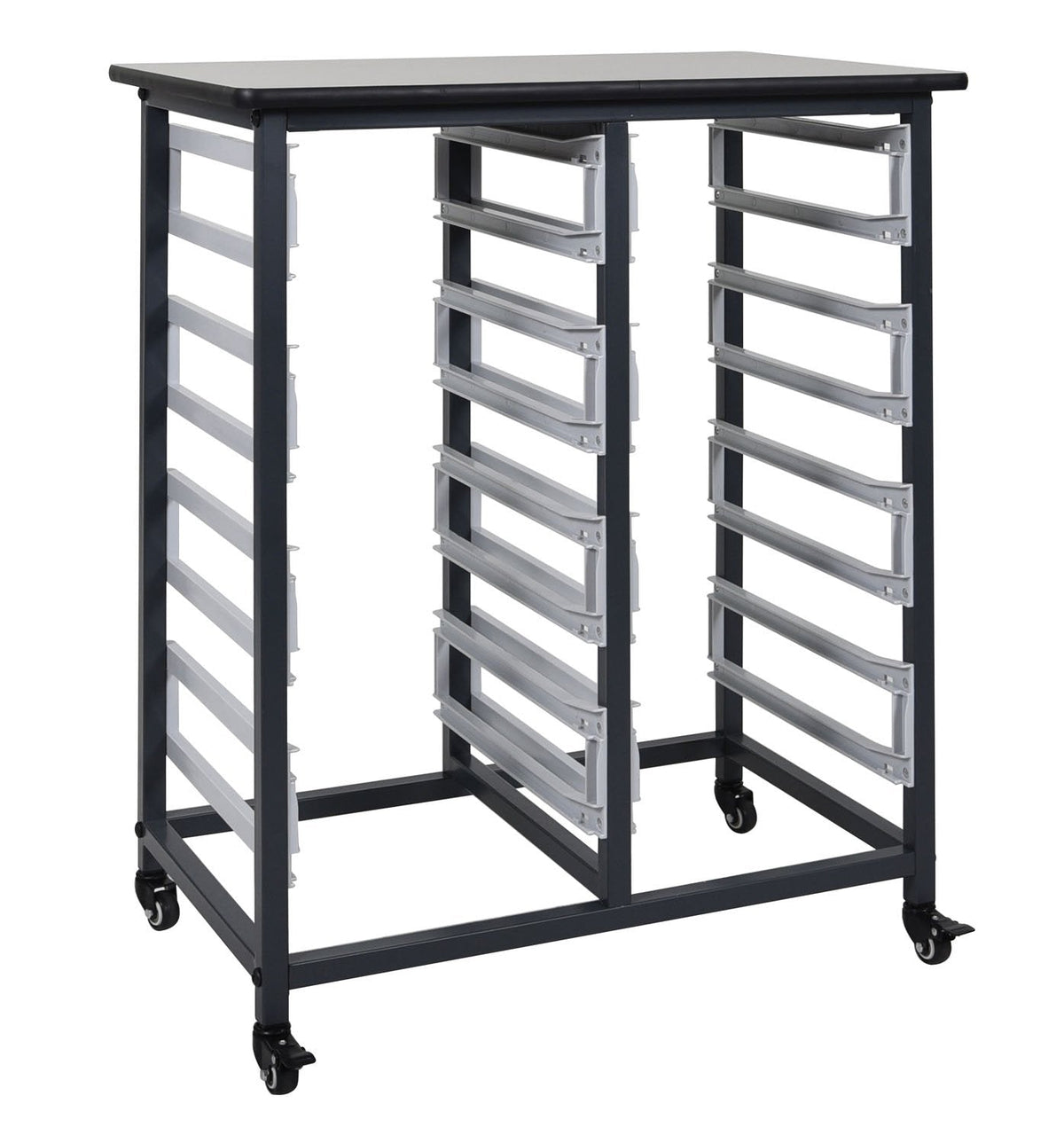 LUXOR MBS-DR-16S Mobile Bin System - Double Row Grey 20 L x 30 75 W x 37 5 H