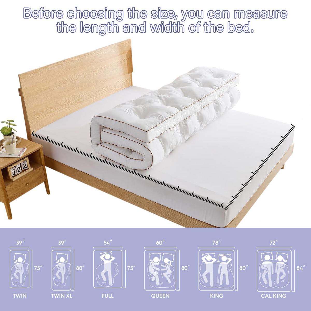 WhatsBedding 4 Inch Memory Foam Mattress Topper King for Back Pain, Filled with Fluffy Gel Memory Foam, Soft and Thick Supportive Mattress Topper, 4 Stable Anchor Elastic Straps