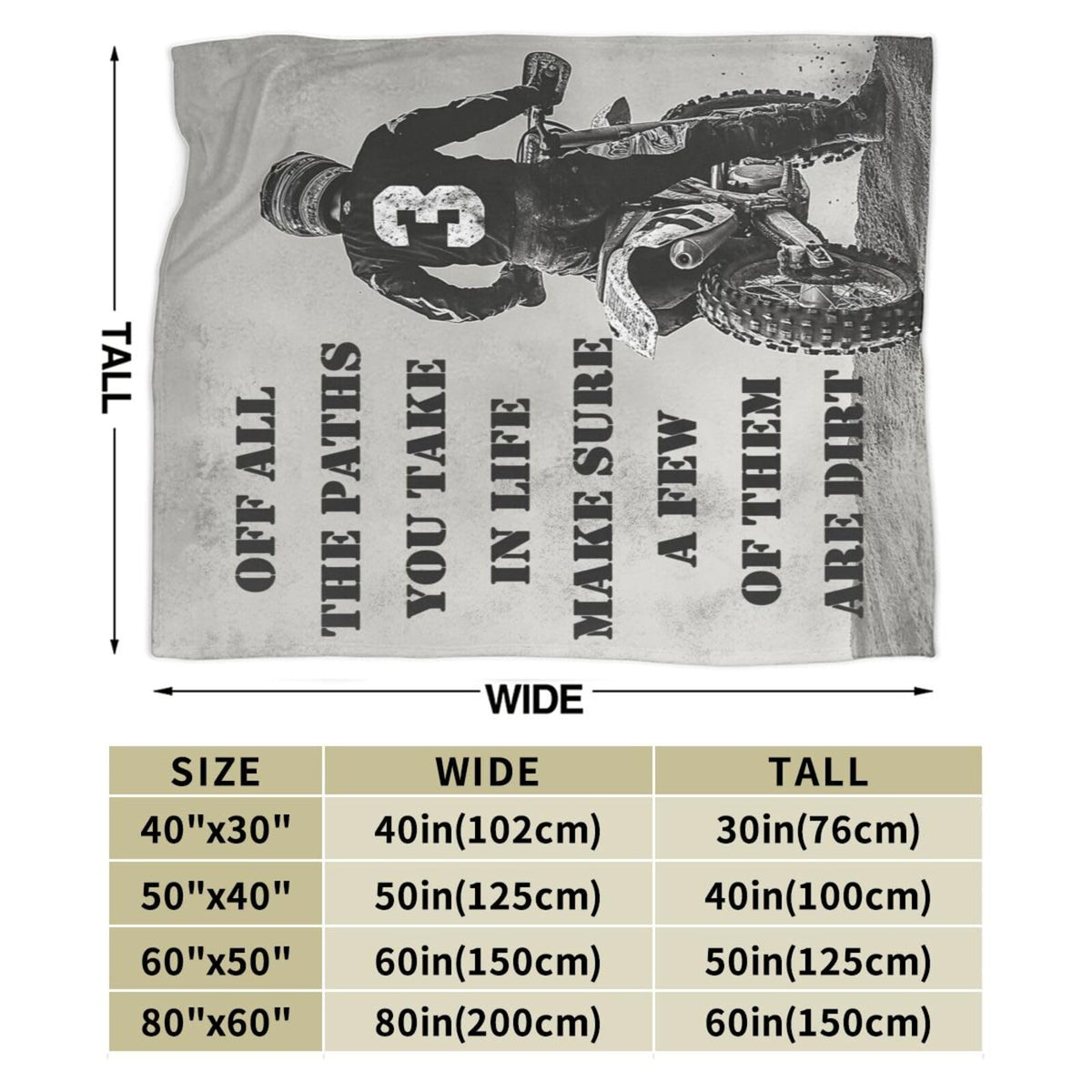 Dirt Bike Blanket Inspiring Motorbike Blankets Fleece Plush Flannel Super Soft Cozy Fuzzy Warm Lightweight Stuff Motorcycle Sports Decor Gifts for Boys Girls Kids Adults Men Women 40" x 50"