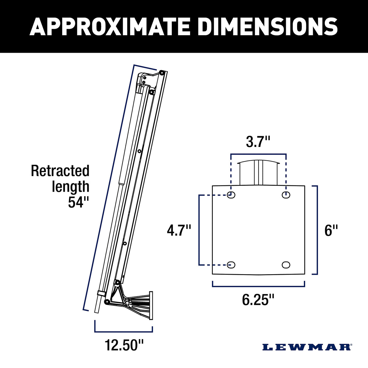 Lewmar Axis Shallow Water Anchor for use in up to 7' of Water, 12V Electrically Powered, Remote Controlled Deployment, Four Bar Articulating Arm, for Powerboats up to 26', Black - 22108805