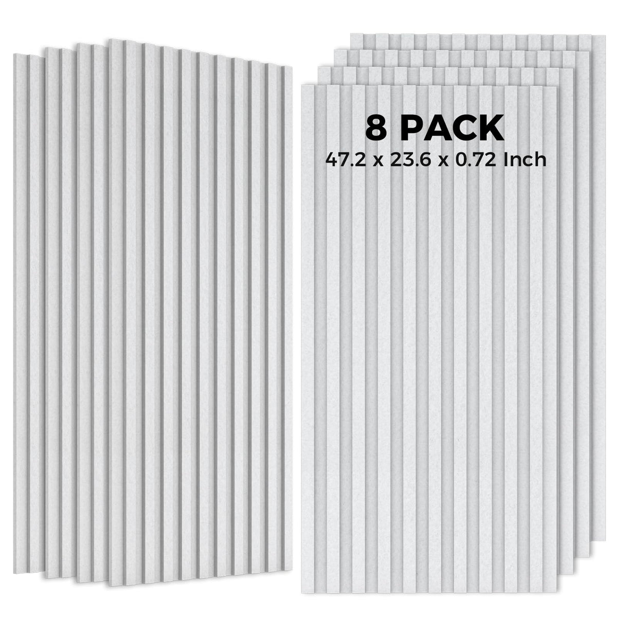 8 Pack Acoustic Panels, Bilayer Sound Absorbing Panels,47.2” x 23.6”x 0.72”Sound Proof Panels for Walls,Decorative Sound Panels, High-Density Acoustic Wall Panels, White