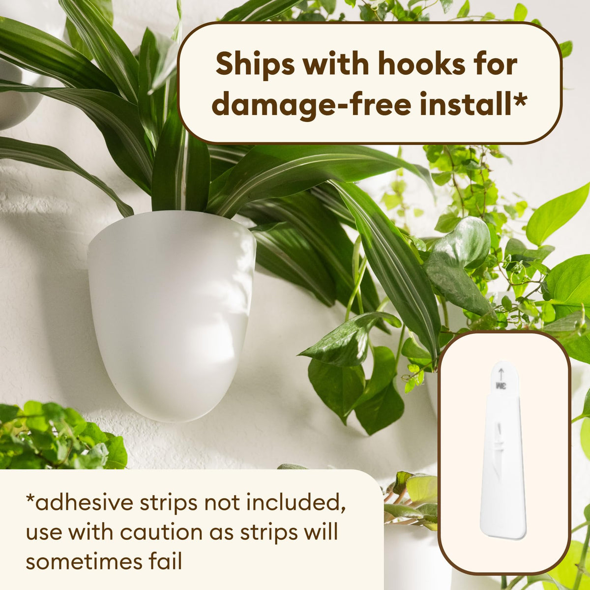 PlantPod Classic - Self-Watering Wall Planters (6, White) - Easy to Water and Install - Lightweight - Design Your Own Vertical Garden - Wall Planters for Indoor Plants
