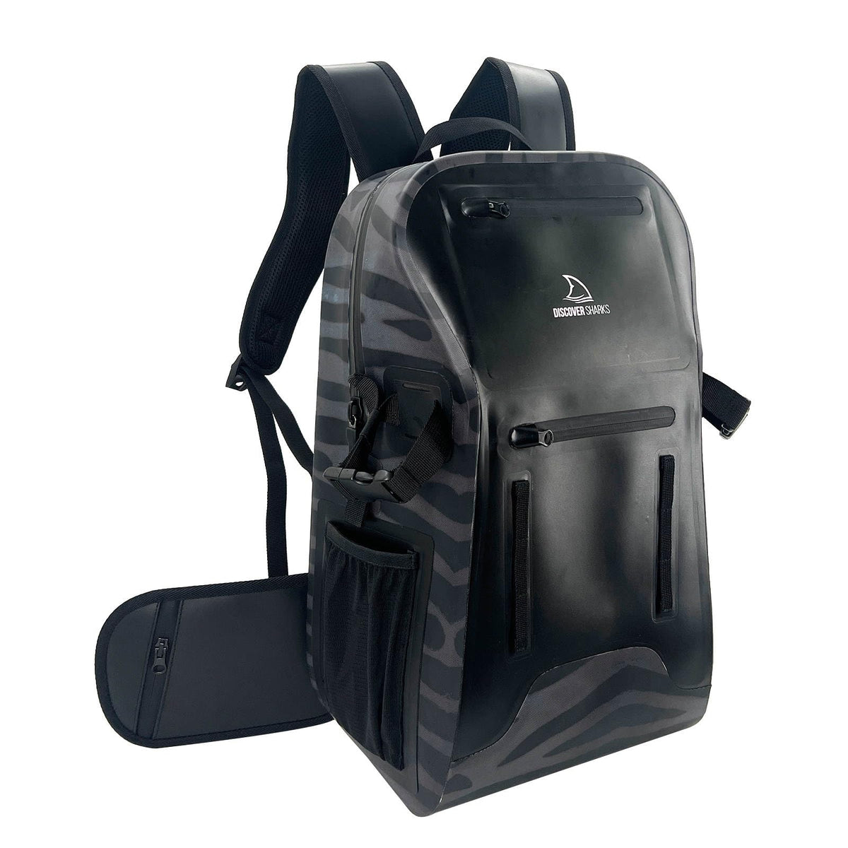 DiscoverSharks Eco-Friendly Dry Backpack Dry Bag with removable waist strap. Comfortable, extremely durable, and 30L size.