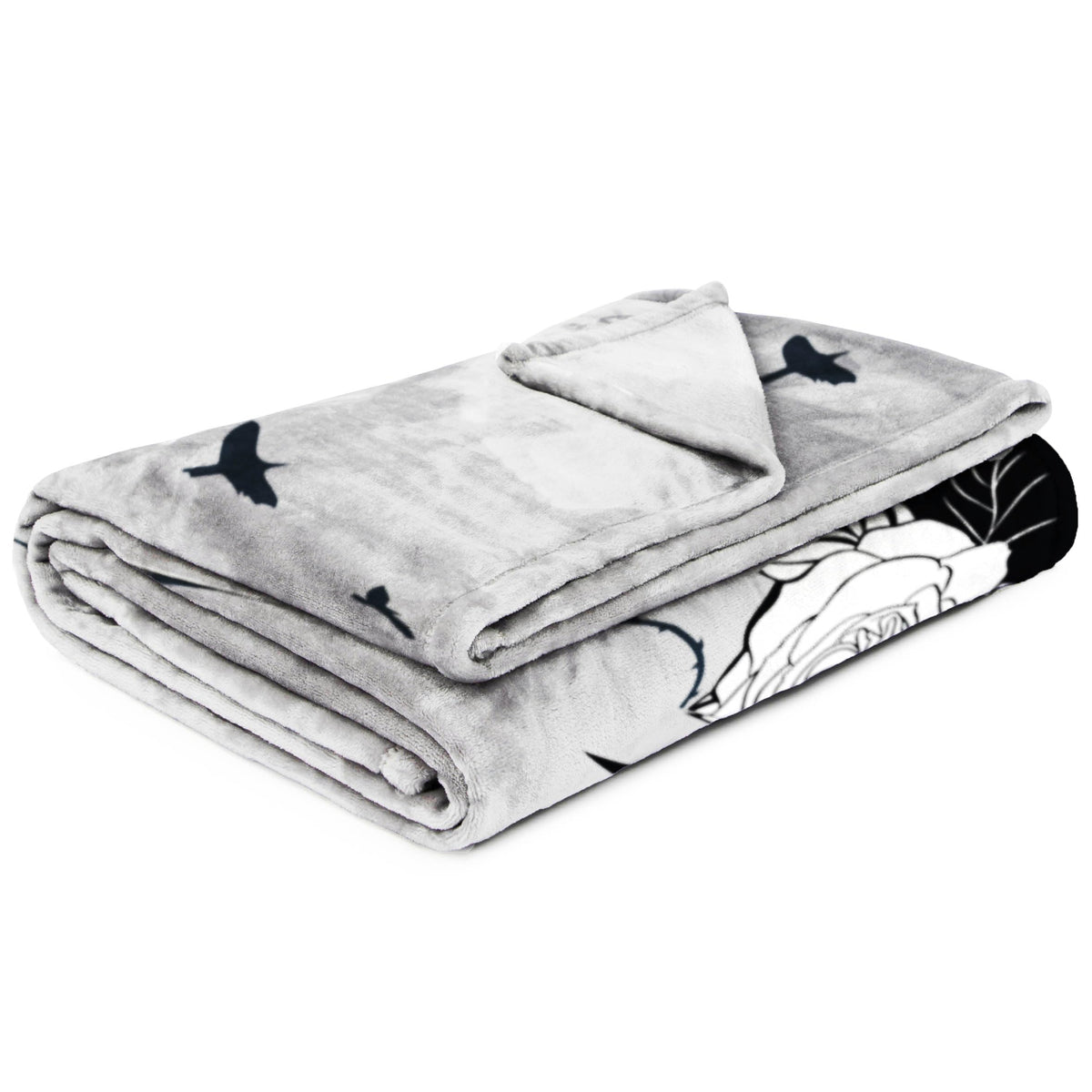 Jay Franco Kids Plush Throw Blanket – Soft & Comfy 50x70 Inches Throw for Couch or Bed – Cozy Home Décor for Living Room & Bedroom, Gray - Wednesday 01