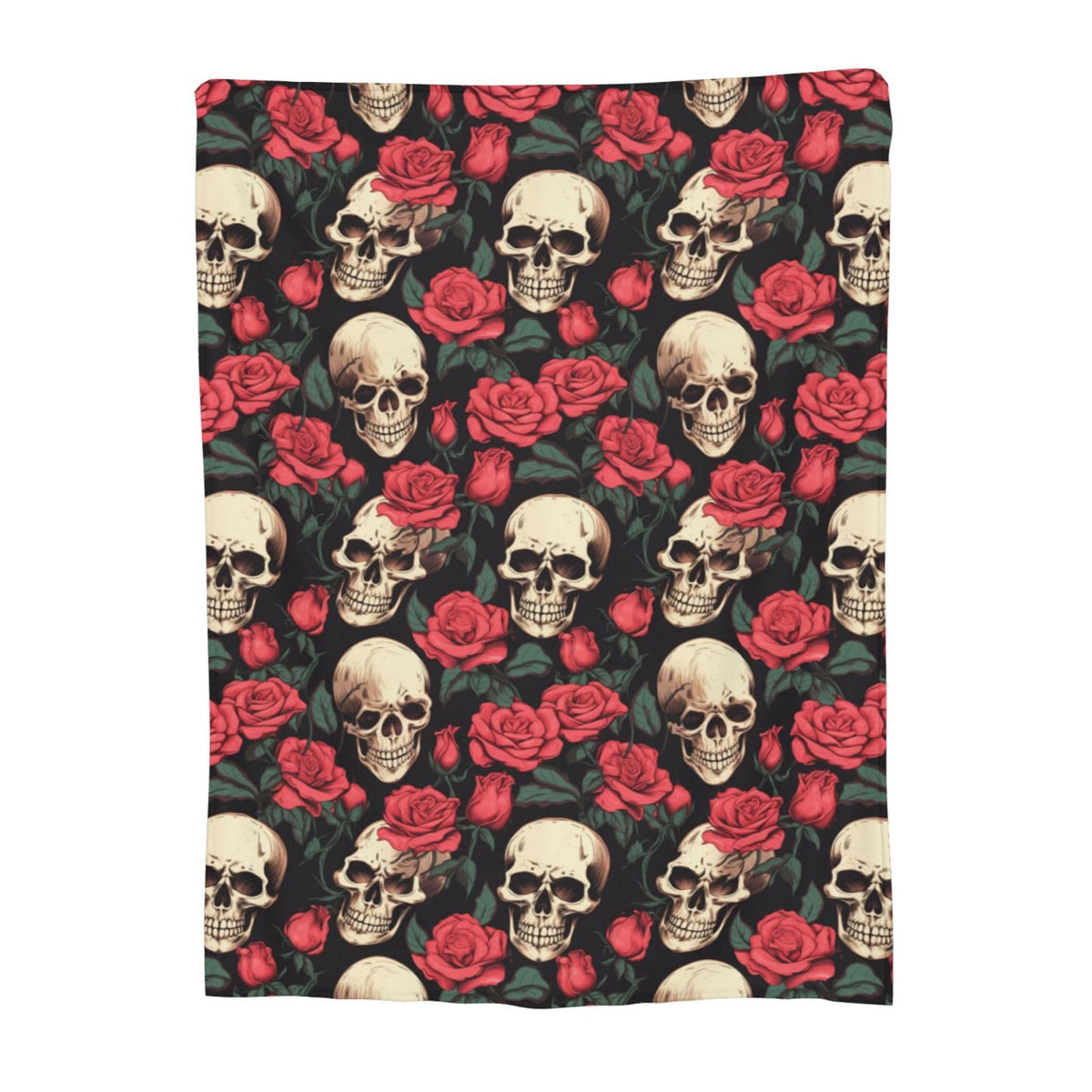 amepay Skull Flower Rose Blanket Gifts for Adults Women Men Gothic Skull Skeleton Flannel Throw Blankets Soft Fuzzy Lightweight for Home Decor Couch Bed Sofa 60x50 Inches