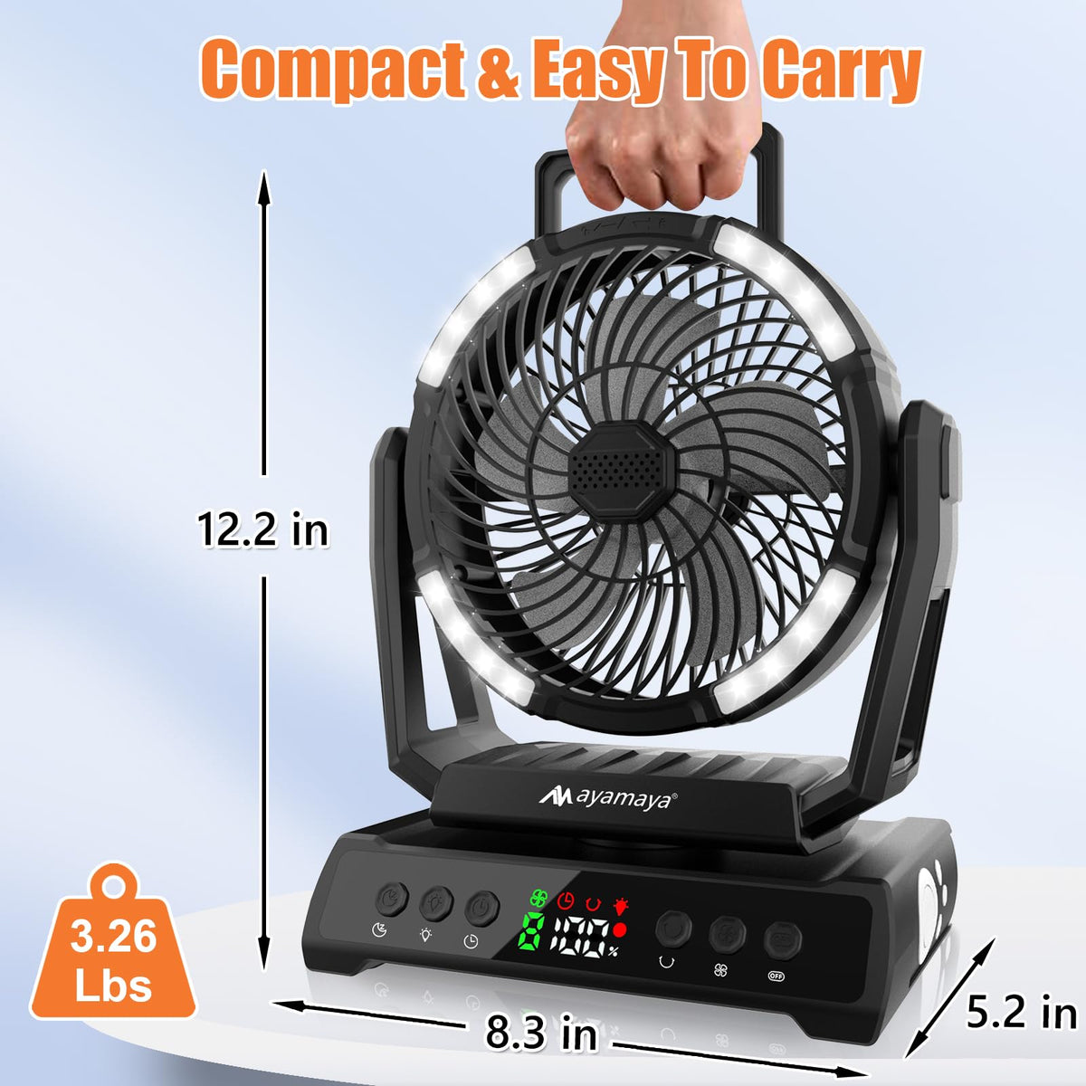 ayamaya Rechargeable Fan + Cooler Fishing Backpack, 20000mAh Fan with Remote, 9 Speeds, 45L Tackle Backpack with Insulated Lunch Bag for Fishing Camping