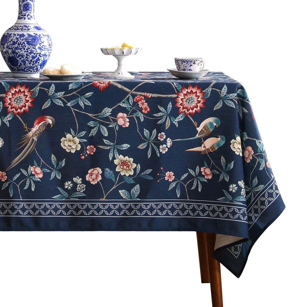 patdrea Elegant Vintage Linen Tablecloth,Rectangular,102"x63"-Lanruoting