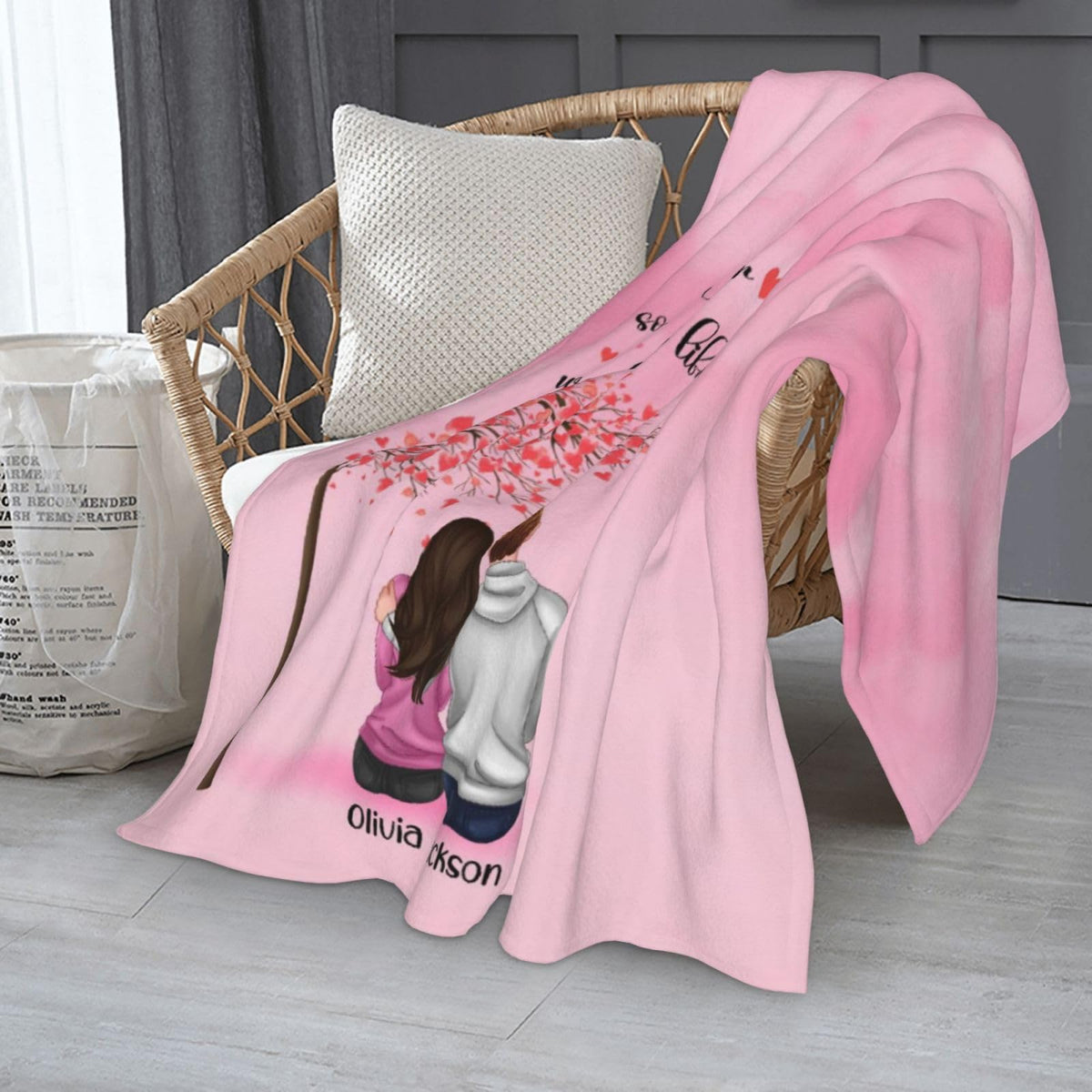 BHSHOH Personalized Couple Blanket for Girlfriend Boyfriend Pink Love Custom Anniversary Blanket Gifts for Husband Wife Wedding Valentine’s Day Gifts Man Woman Throw (13)