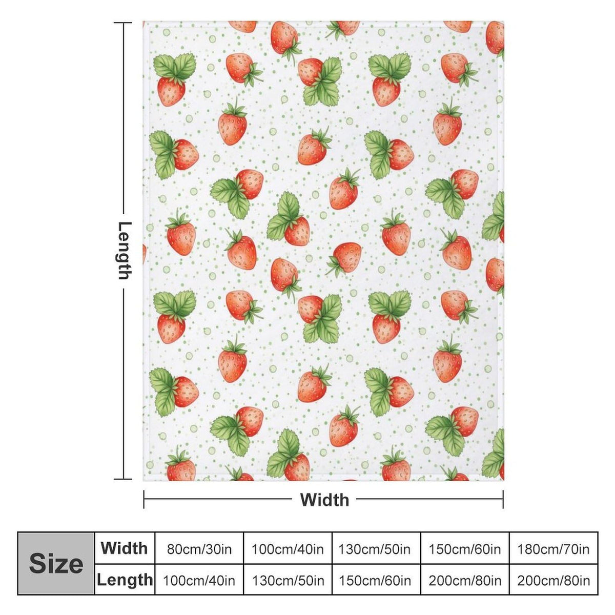 Meaudiwes Fashion Blanket Carpet, Flannel Blanket Winter Warm Blanket for Women Men Compatible with Strawberry Fruit