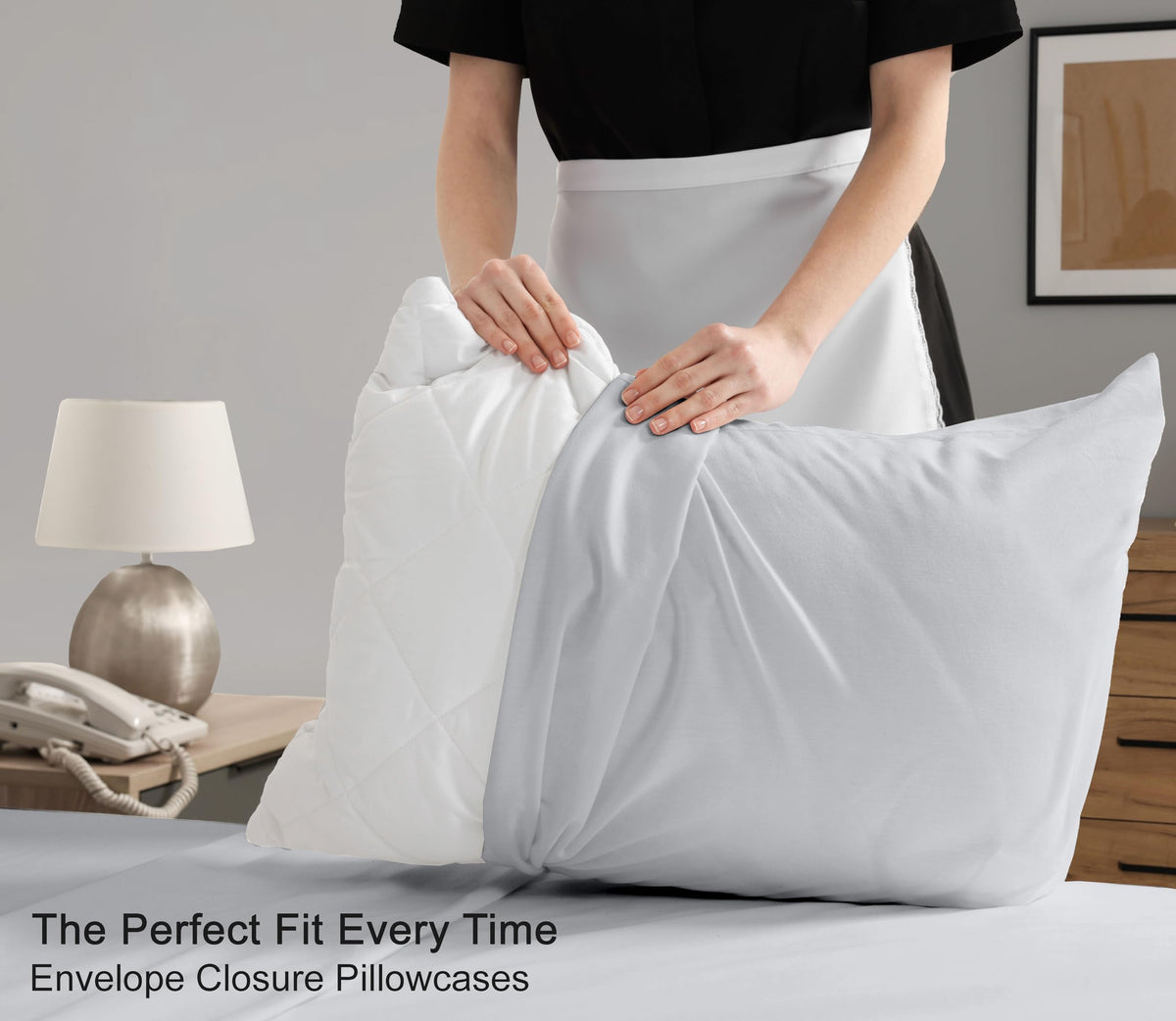 RUVANTI 100% Cotton Percale Sheets, Full Size, Quiet Gray