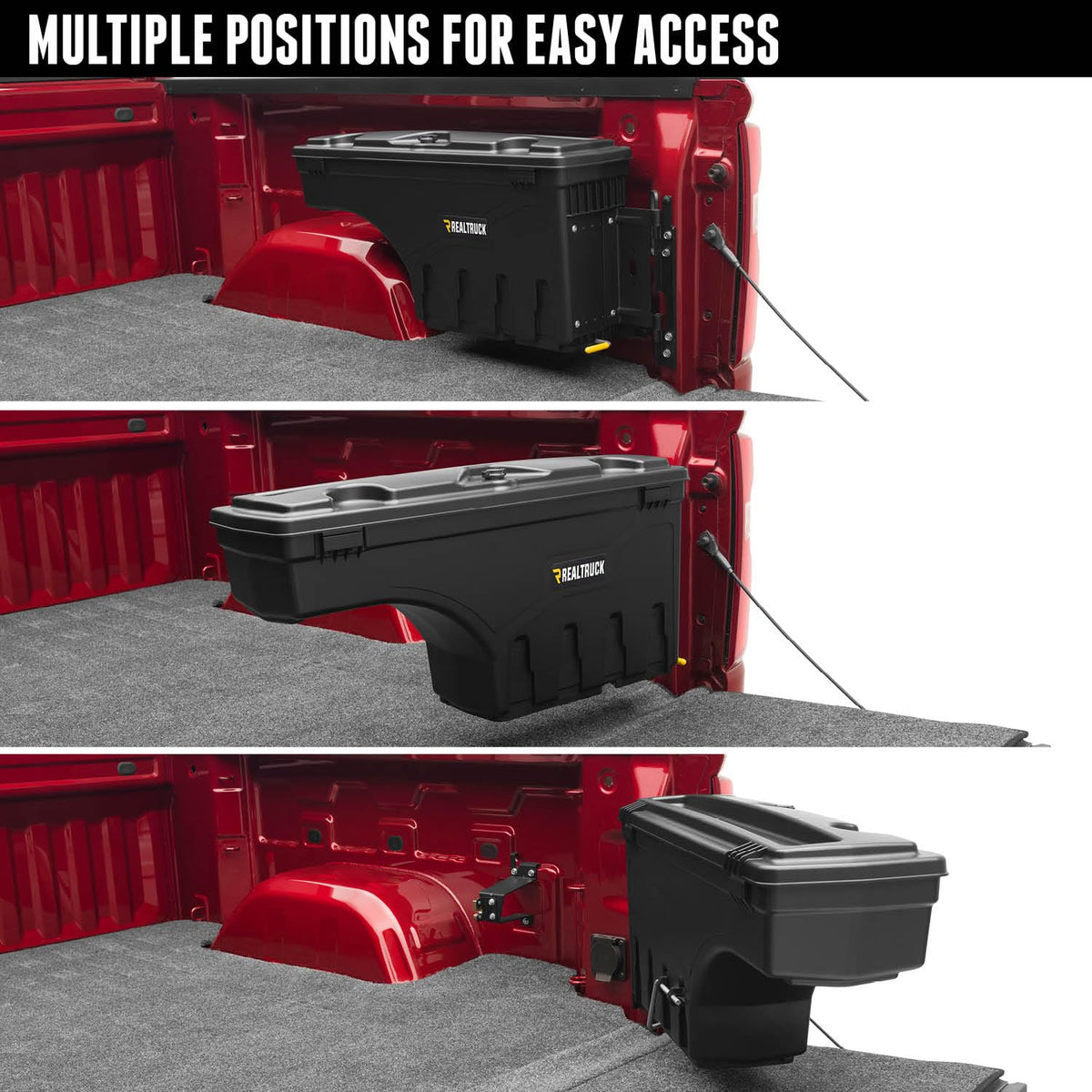 RealTruck UnderCover SwingCase Truck Bed Storage Box | SC401D | Fits 2005 - 2023 Toyota Tacoma Drivers Side - (19-23) With Factory Storage Box