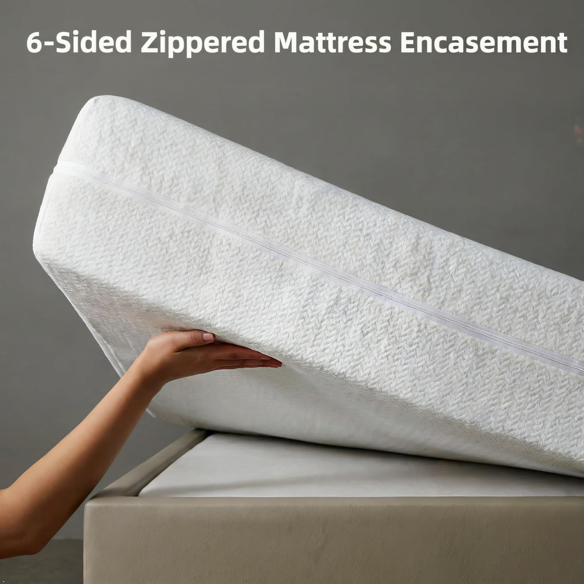 Zippered Mattress Encasement, Mattress Cover Protector, Breathable Waterproof Bed Sheet Alternative, Skin?Friendly Knit Deep Pocket Sheet Cover-ZIVZIV (Depth 6''-7'', California King 72"×84")