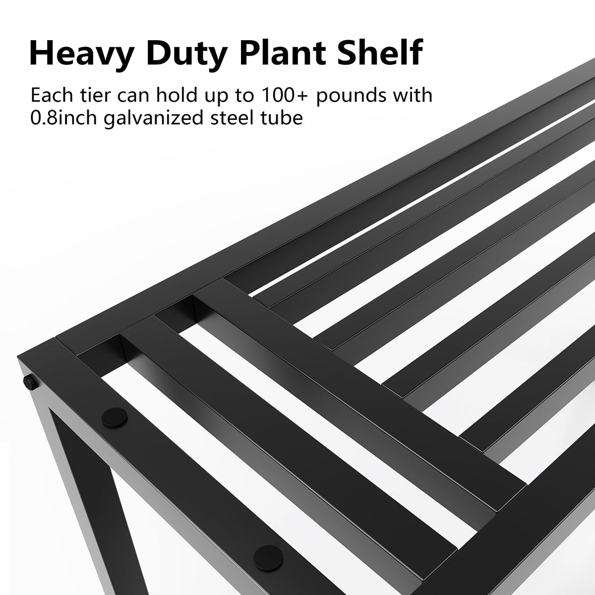 Hongsane Plant Stand Indoor Outdoor,3 Tier Ladder Metal Plant Stands Riser,Heavy Duty Wrought Iron Plant Shelves for Multi Large Pots,Black Tiered Flower Display Holder for Living Room,Patio,Balcony