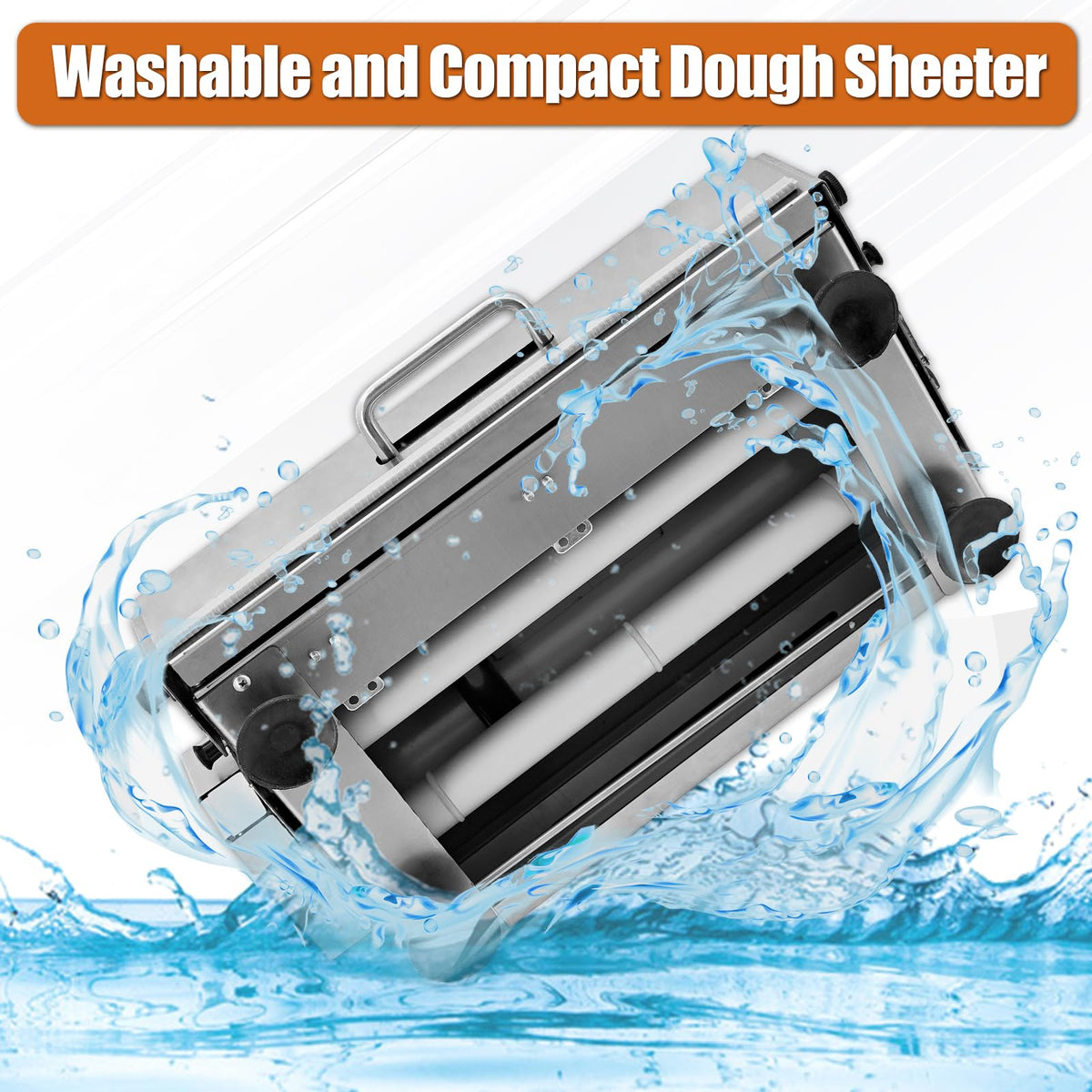 40.9''x15.5" Folding Dough Sheeter with Sheeter Board Stainless Steel Adjustable Manual Dough Sheeter Roller Machine for Croissants Pizza Pie Crust and Pastry