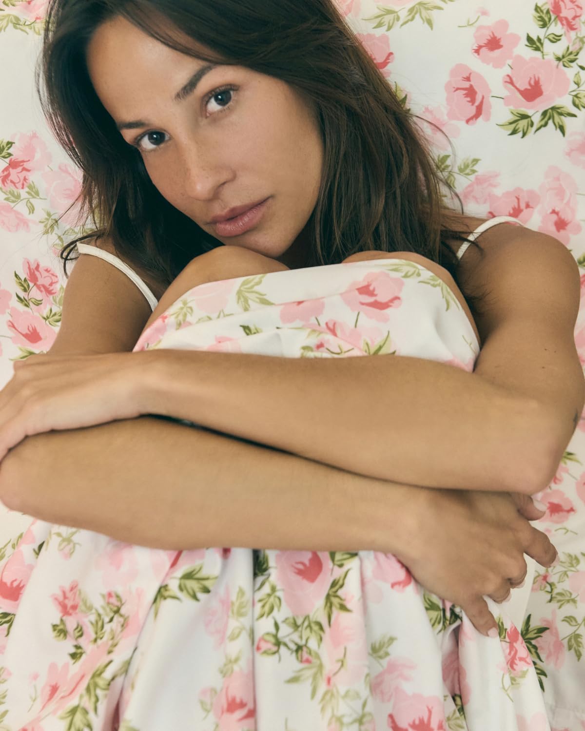 Floral Sheets - Pink Floral Bed Sheet Set - 1 Flat, 1 Fitted & 2 Pillowcases w/ Deep Pockets - Comfy, Wrinkle & Fade Free - Boho Botanical Bedding - Ultra-Soft, Breathable & Cooling - King Size Set